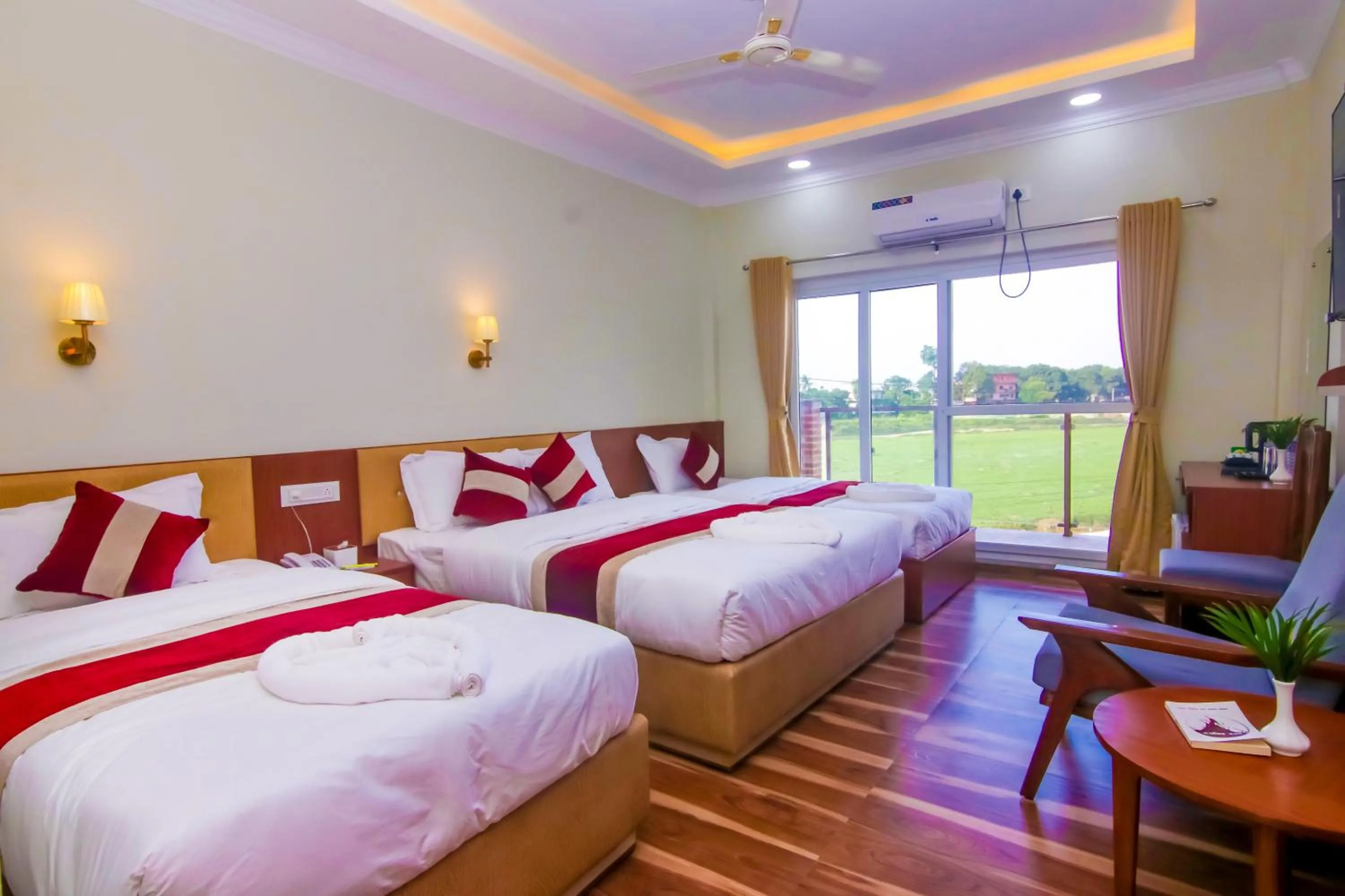 View (from property/room), Bed in Hotel Yatra Sauraha Pvt Ltd