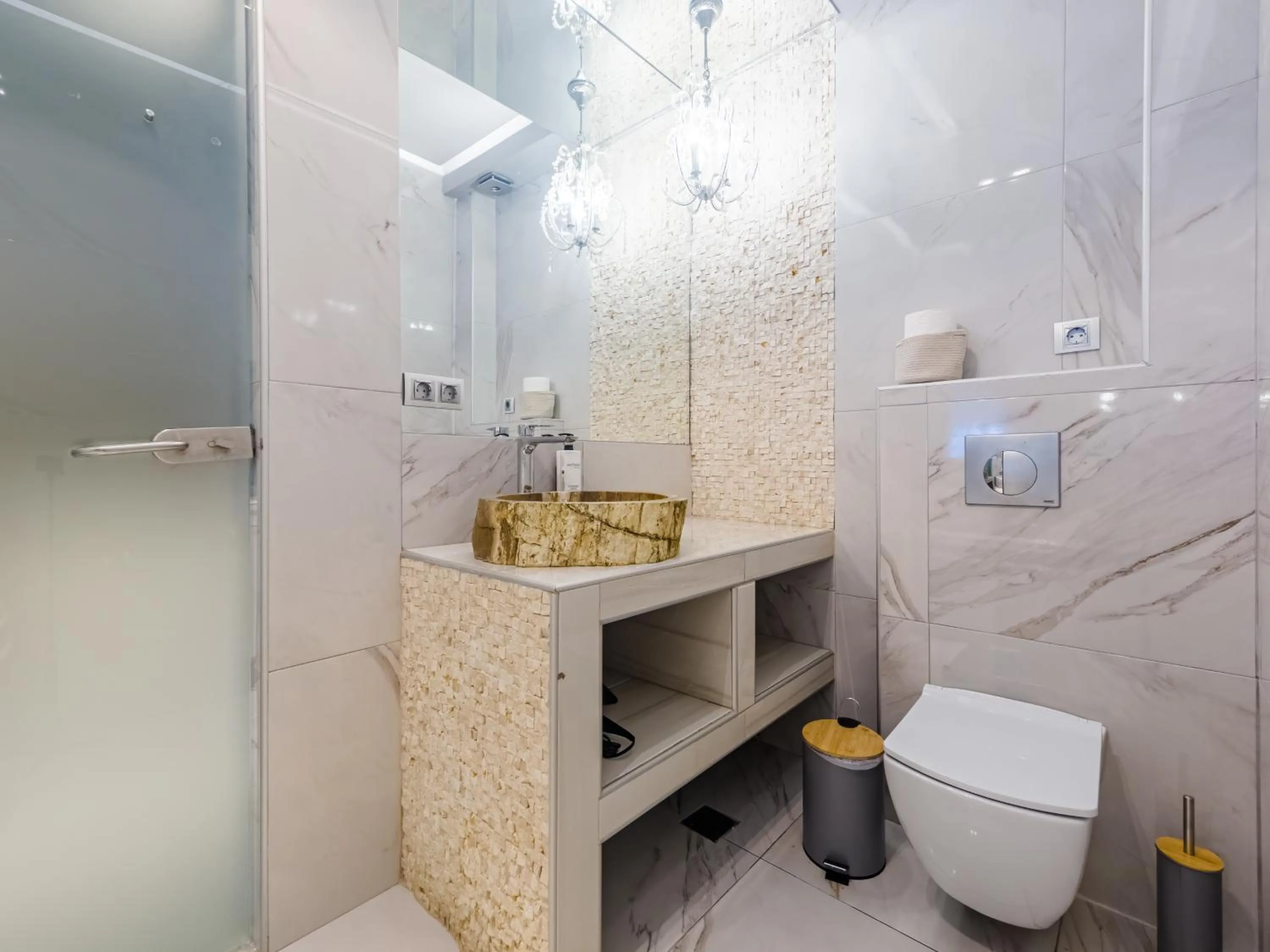 Shower in Alpha Luxury Suites
