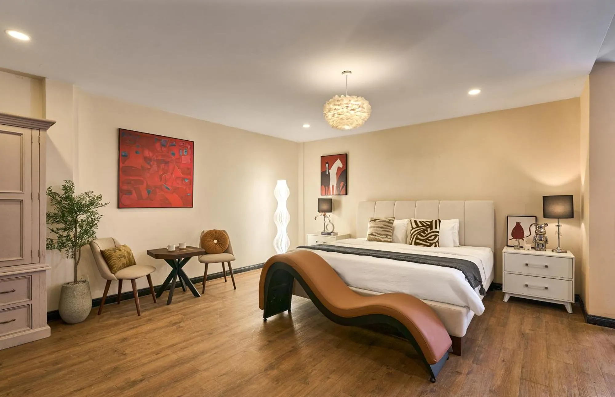 Bed in The Passion Lux Airport Hotel Apartment - Free Airport