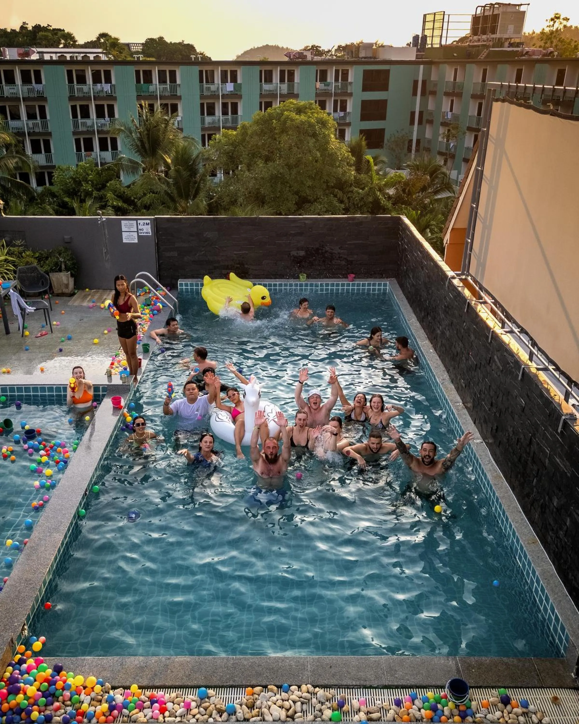 Swimming pool in EBS Hostel Phuket