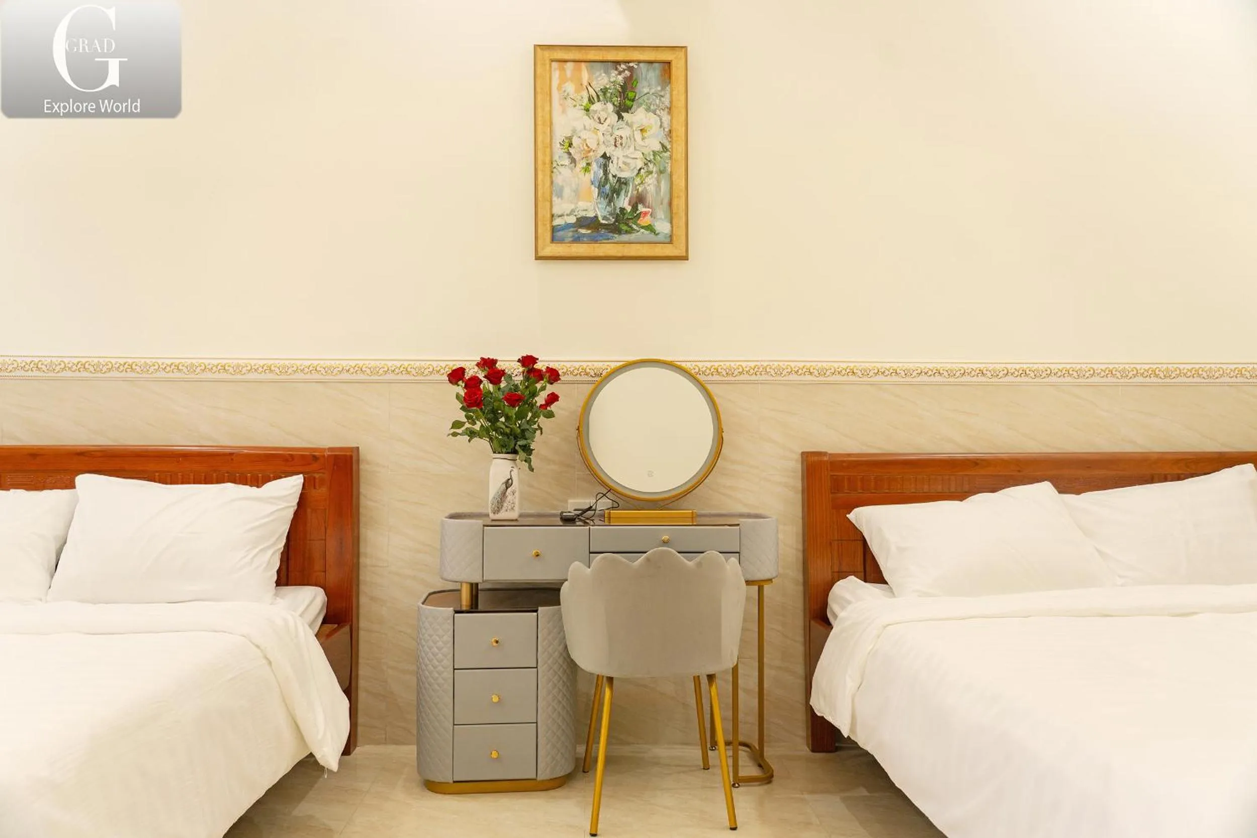 Bed in Hoang Yen Villa & Coffee