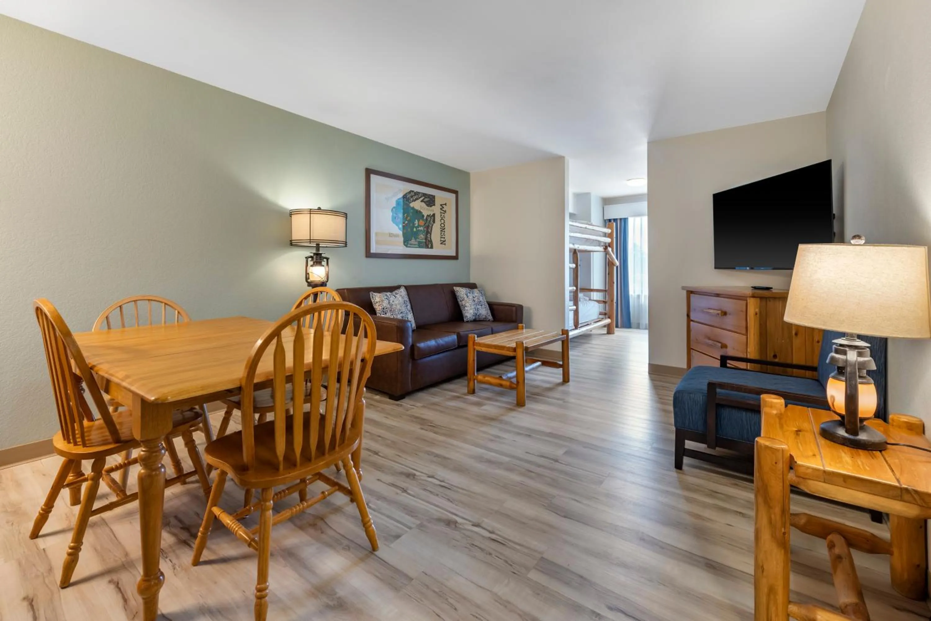 Communal lounge/ TV room in Three Bears Resort Waterpark Near Tomah Ascend Collection