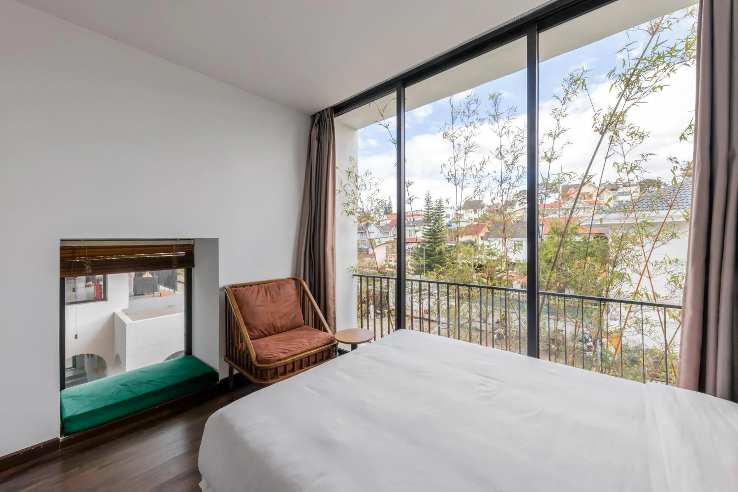 View (from property/room), Bed in D'Mai Xanh Boutique Hotel Da Lat