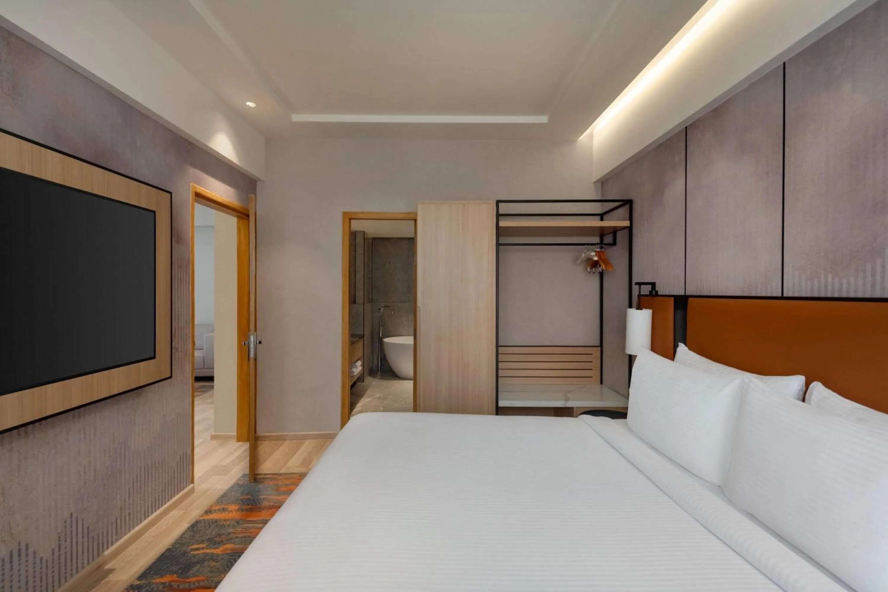 Photo of the whole room, Bed in Ramada Encore by Wyndham Gurugram Dwarka Expressway