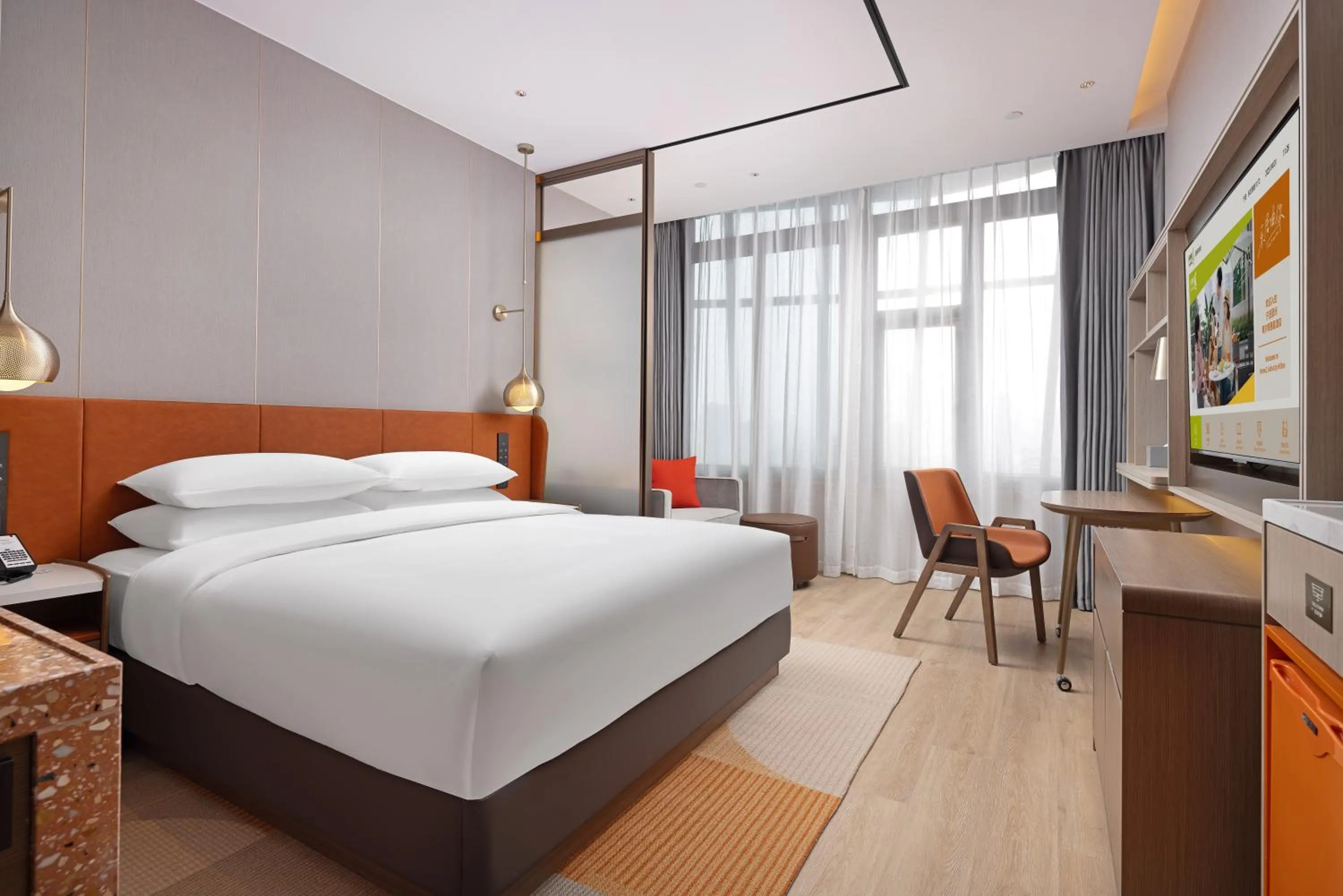 Bedroom, Bed in Home2 Suite by Hilton Ningbo Yinzhou