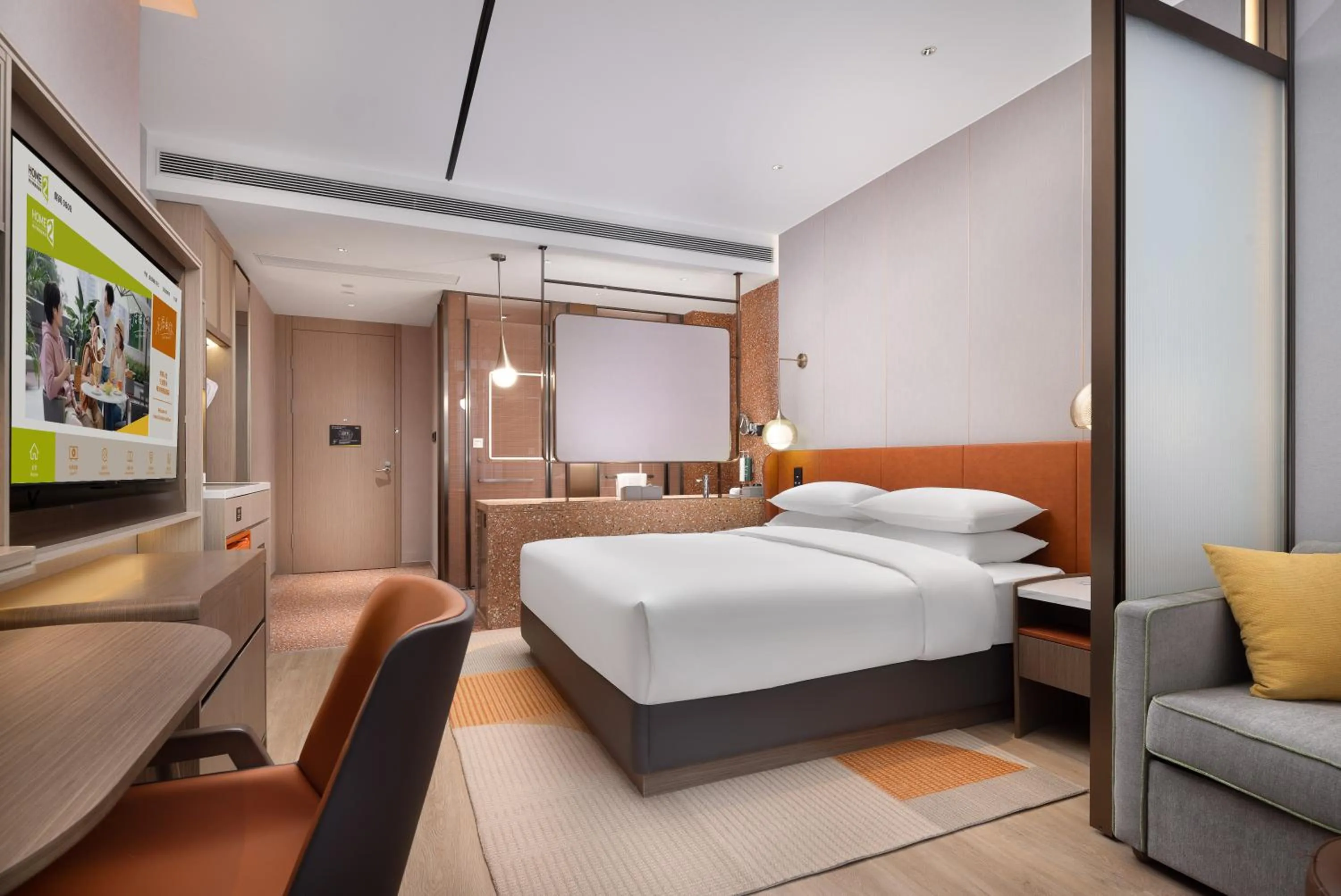 Bedroom, Bed in Home2 Suite by Hilton Ningbo Yinzhou