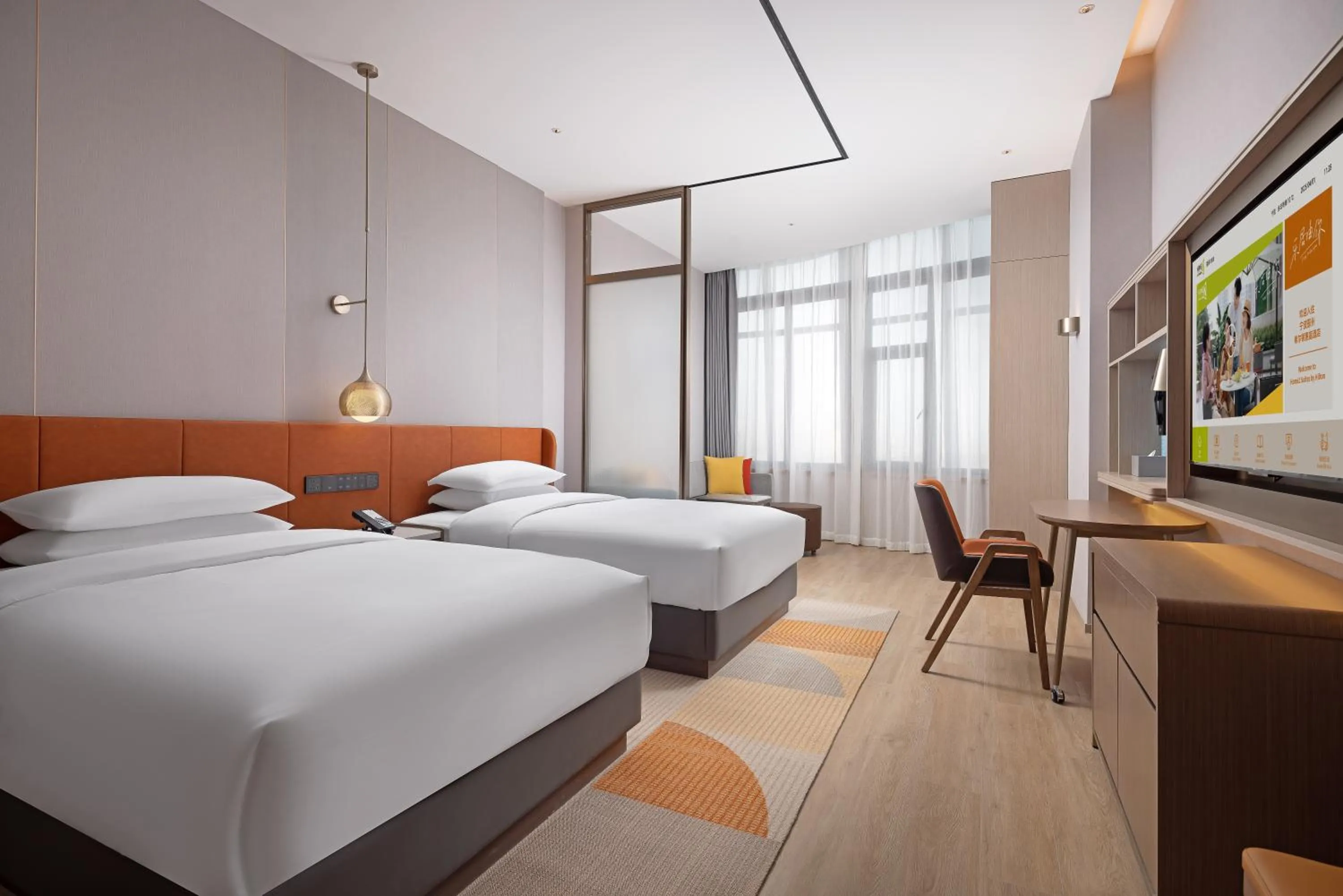 Bedroom, Bed in Home2 Suite by Hilton Ningbo Yinzhou
