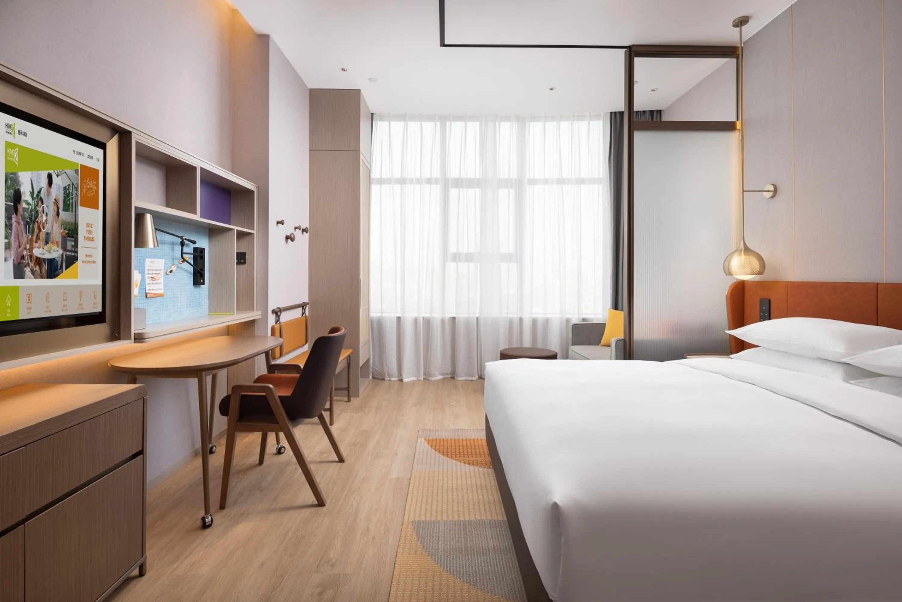 Bedroom, Bed in Home2 Suite by Hilton Ningbo Yinzhou