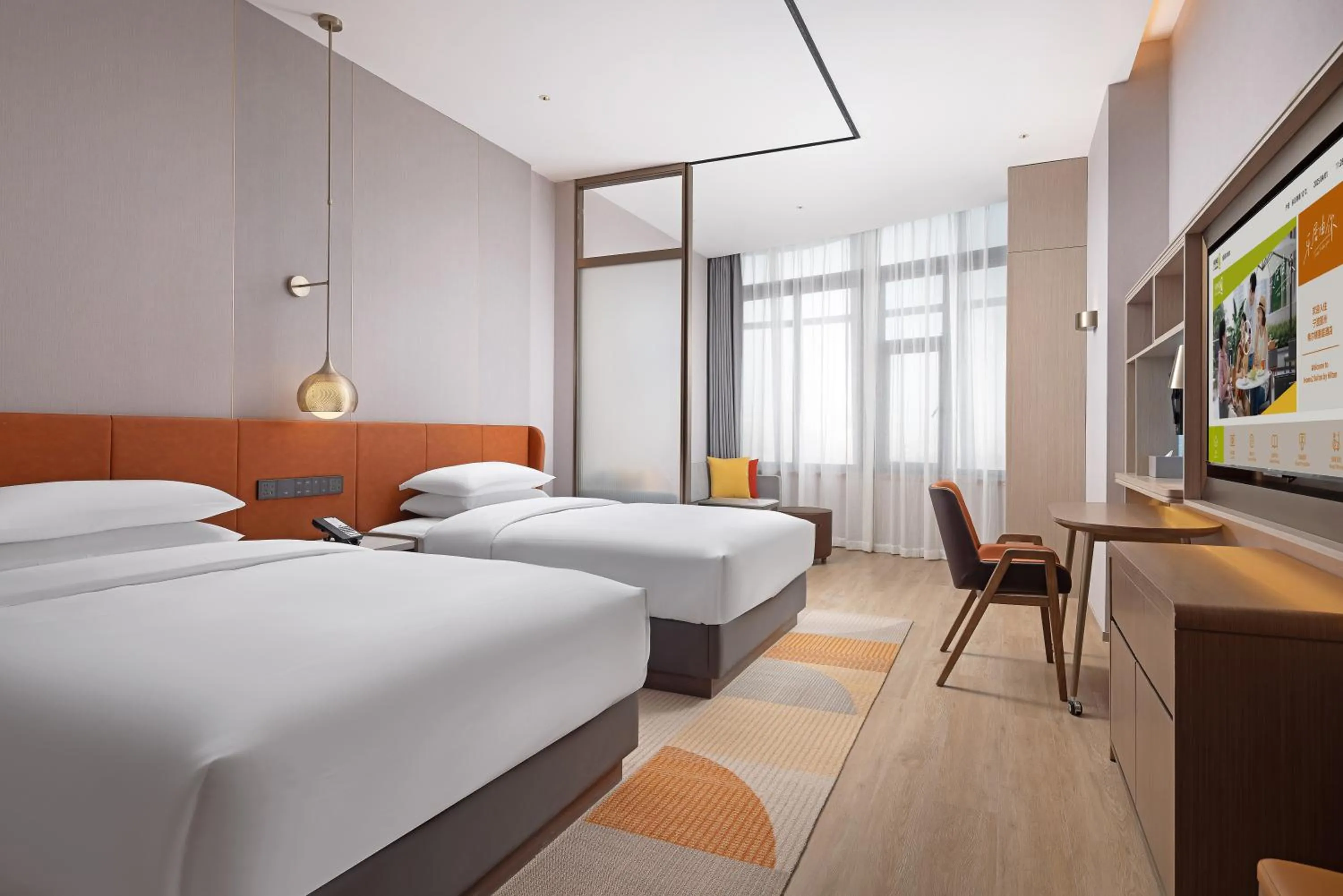 Bedroom, Bed in Home2 Suite by Hilton Ningbo Yinzhou