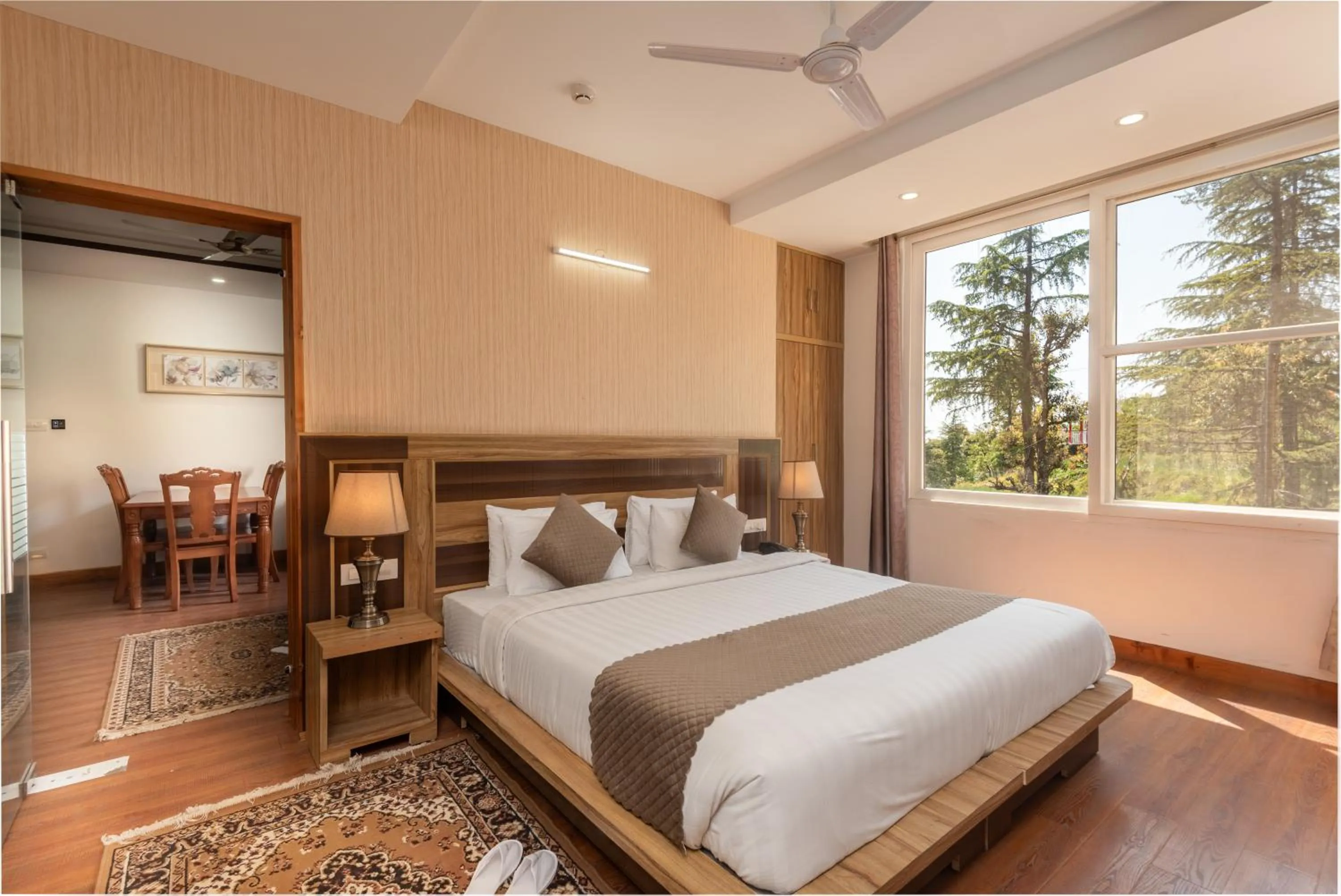 View (from property/room), Bed in Hotel Shiva Sanctuary by DLS Hotels, McLeod Ganj