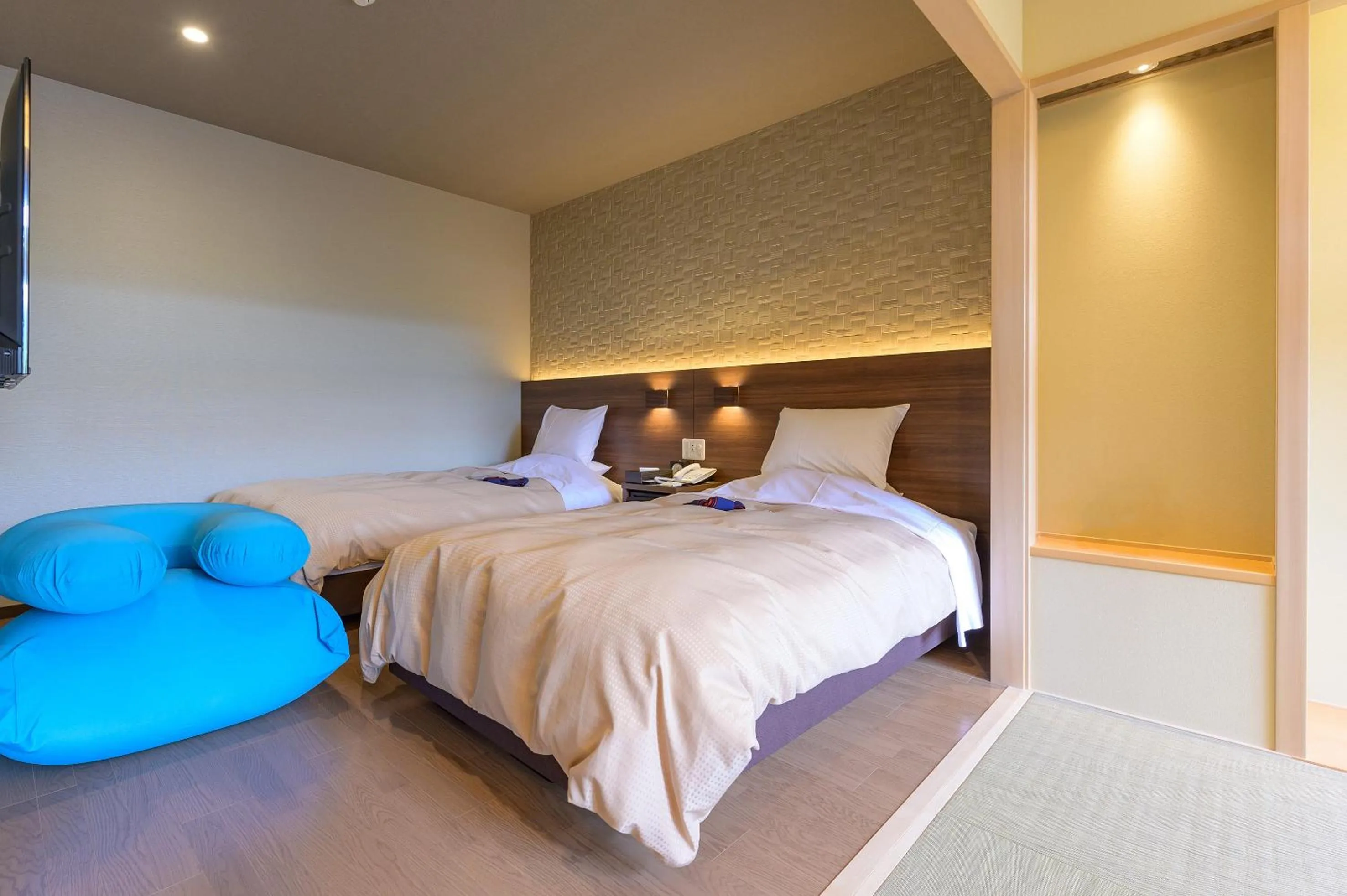 Bed in ホテル京都エミナースManyonoyuHotelKyotoEminence