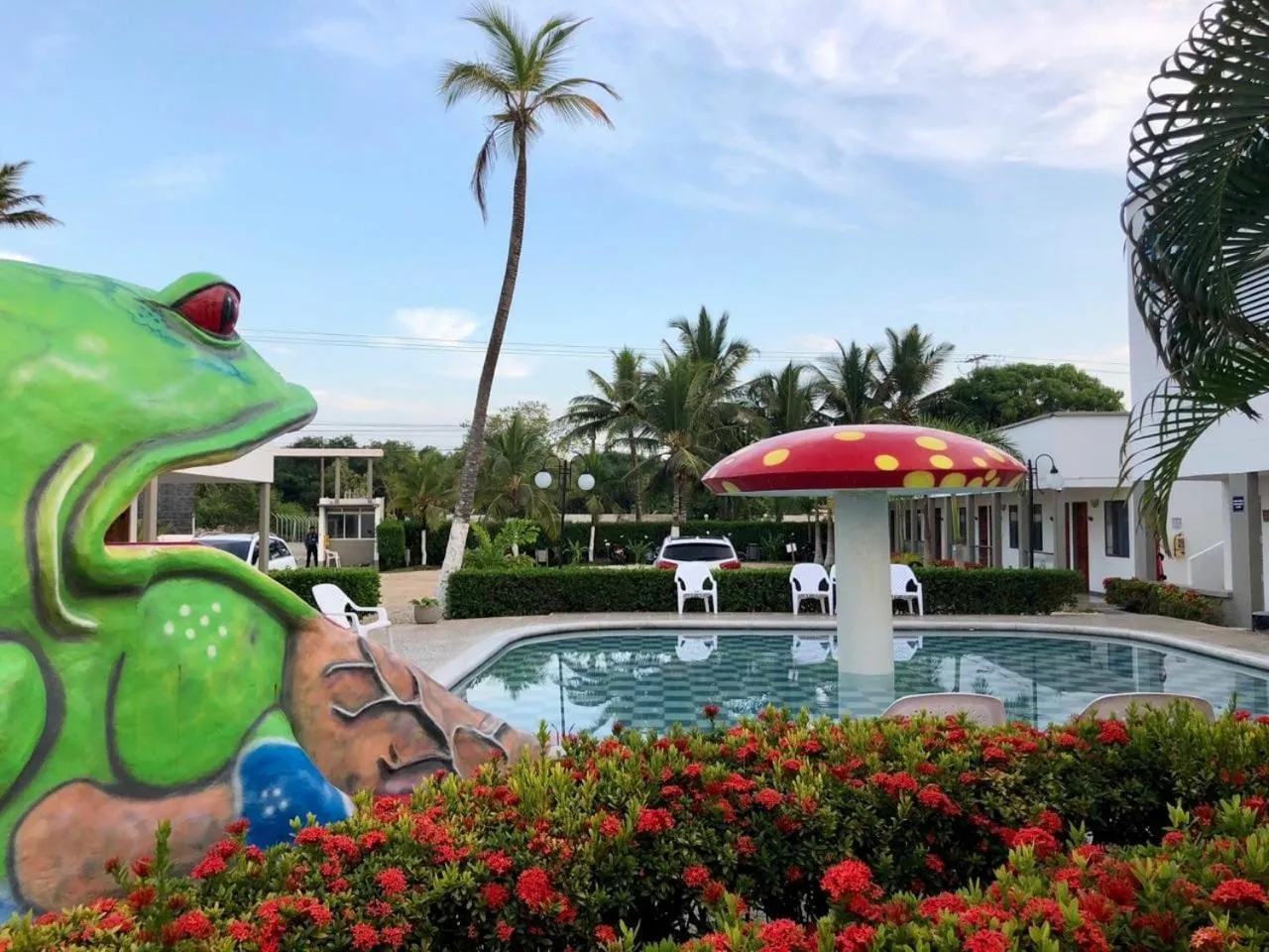 Pool view in Hotel La Fragata