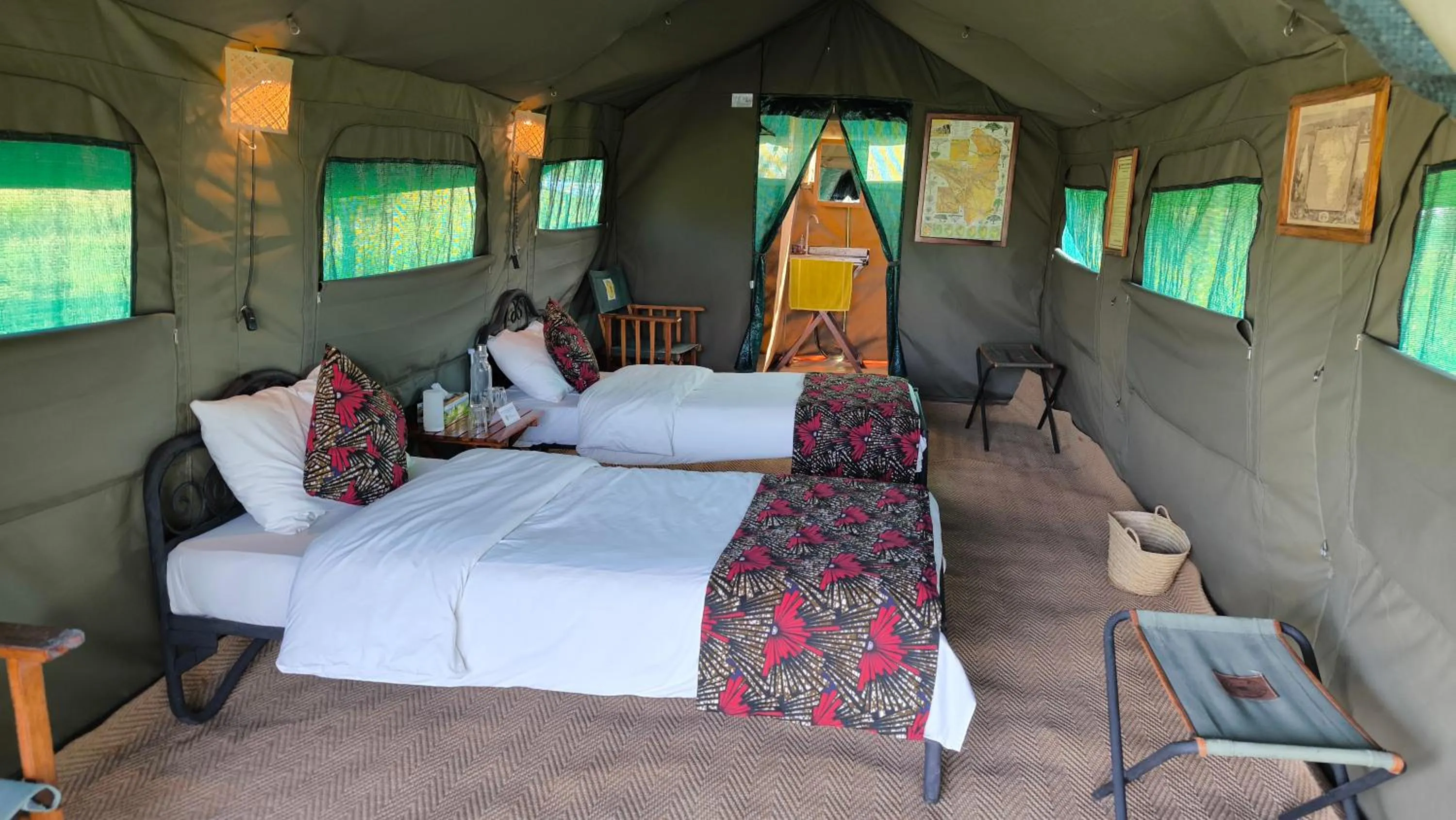 Bed in Kananga Special Tented Camp