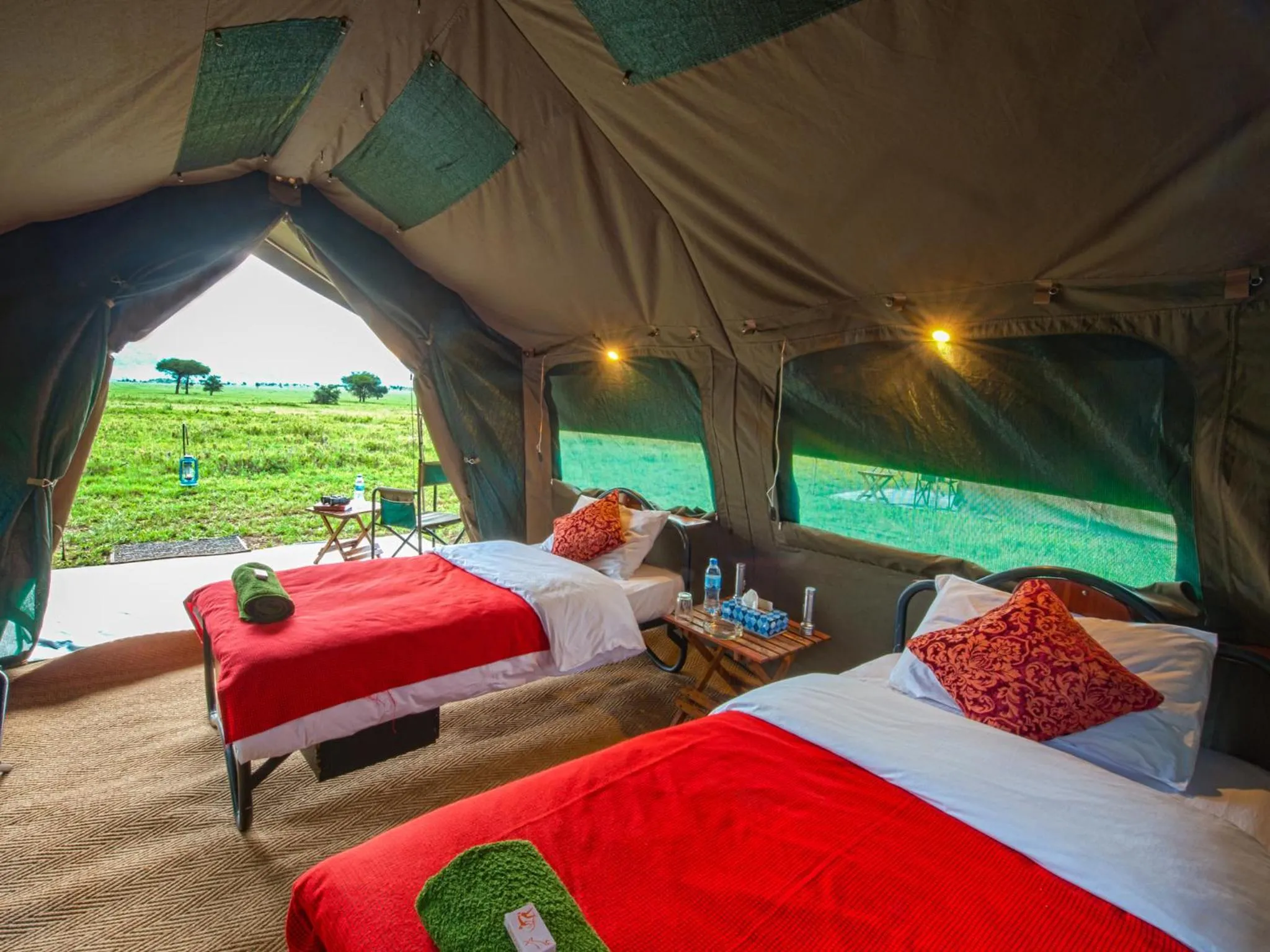 Bed in Kananga Special Tented Camp
