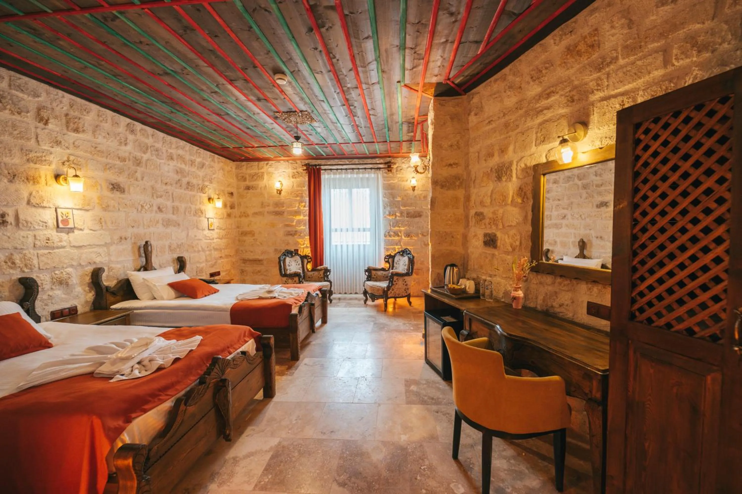 Bed in Cappatria Cave House