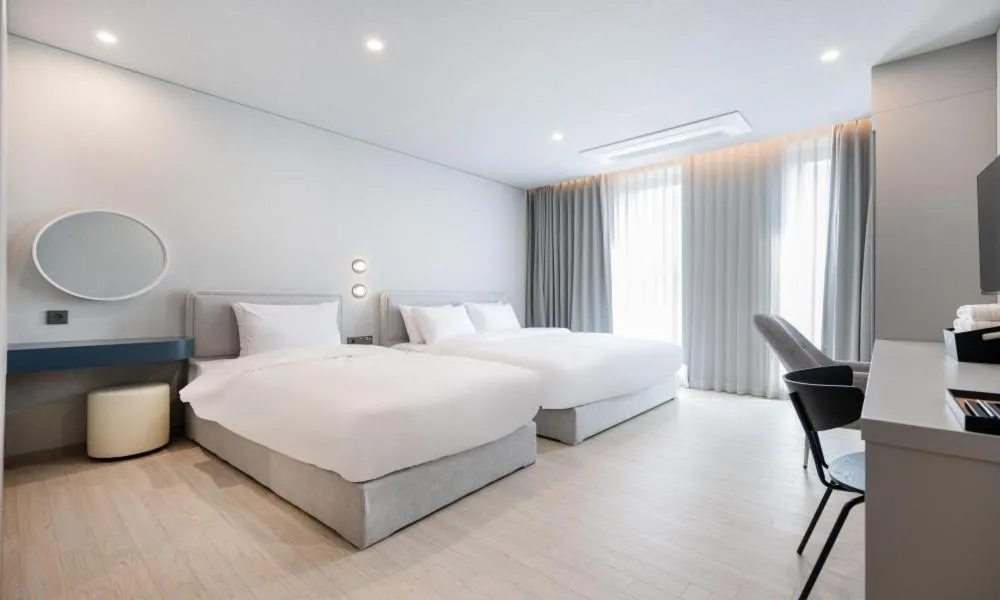 Bed in Gyeongju city hotel