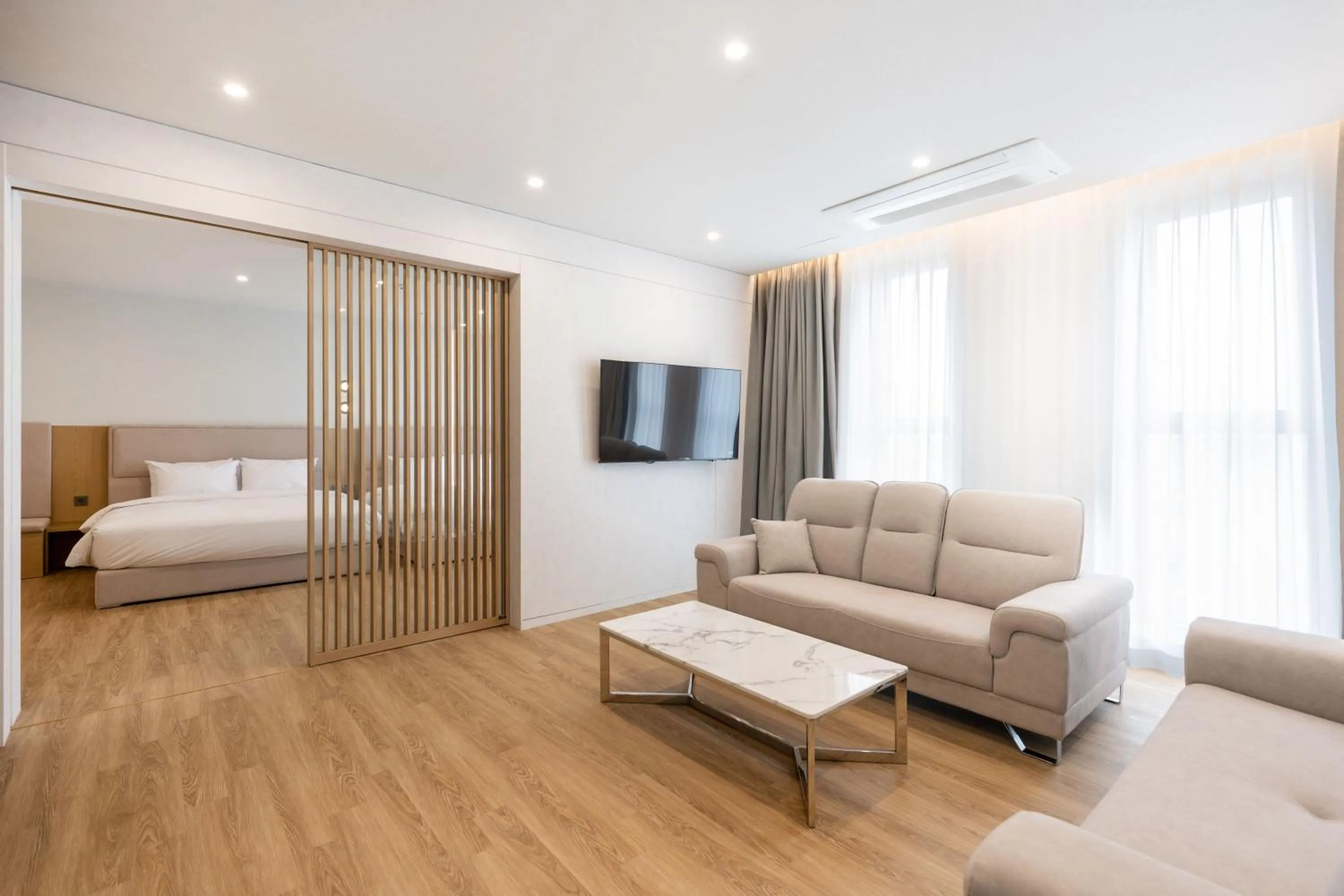 Bed in Gyeongju city hotel