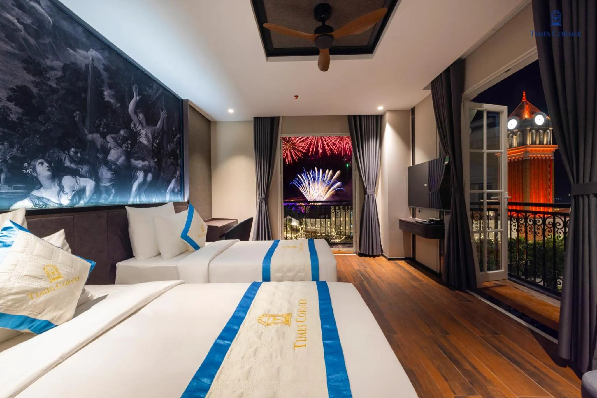 View (from property/room), Bed in Times Corner Amalfi Hotel