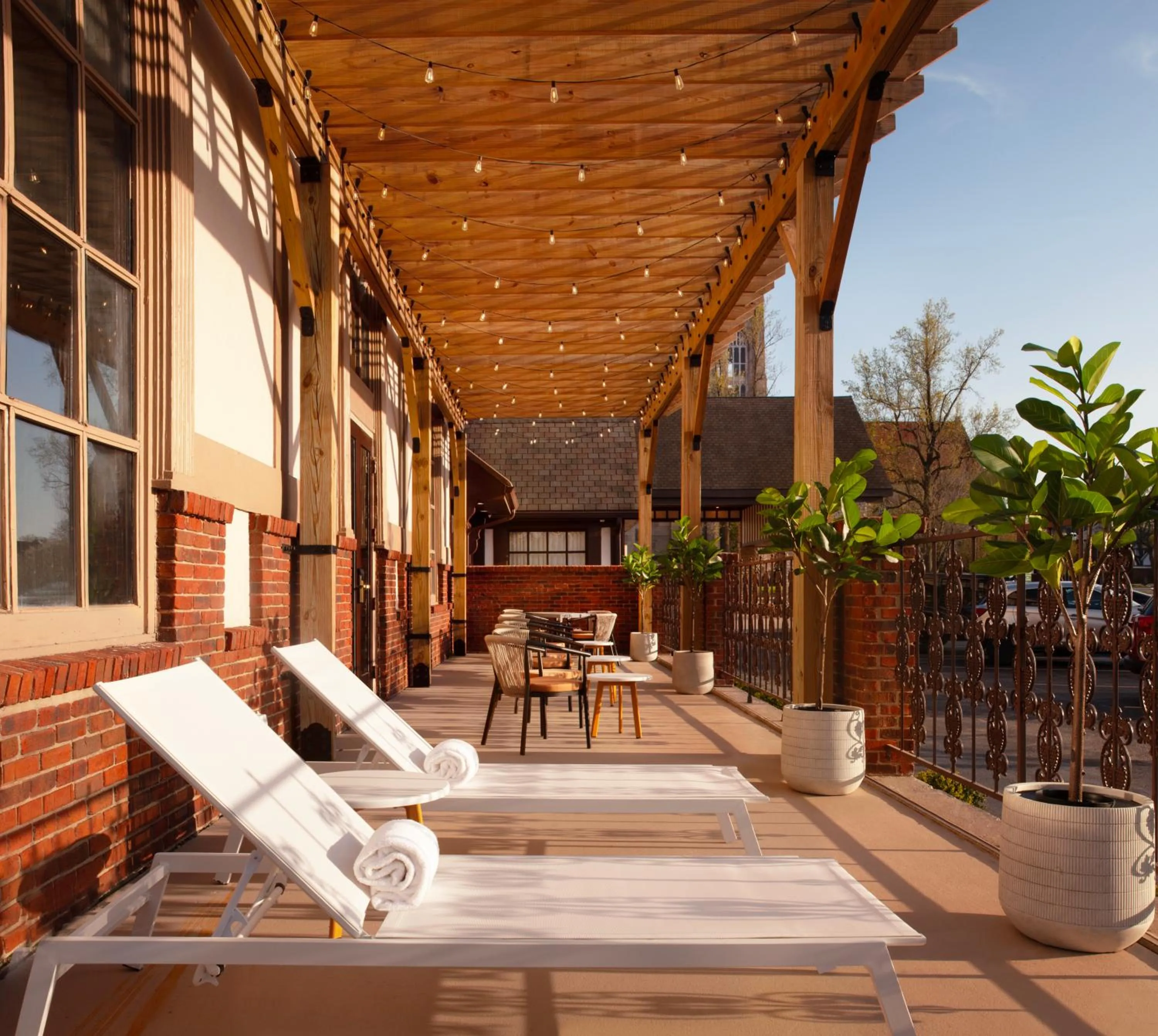 Patio in Hotel Royer Urbana Champaign, Tapestry Collection by Hilton