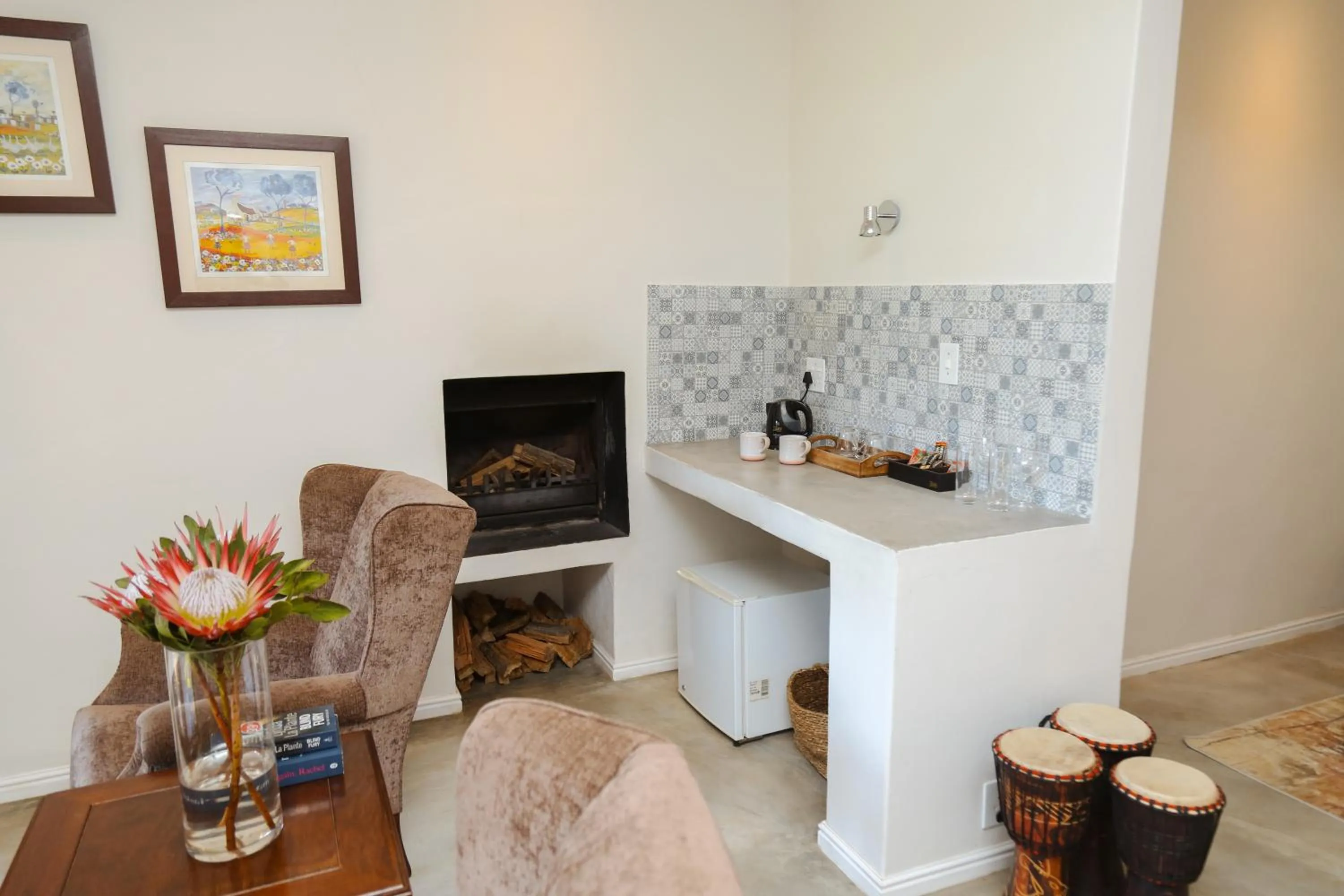 Seating area in Le Pommier Wine Estate