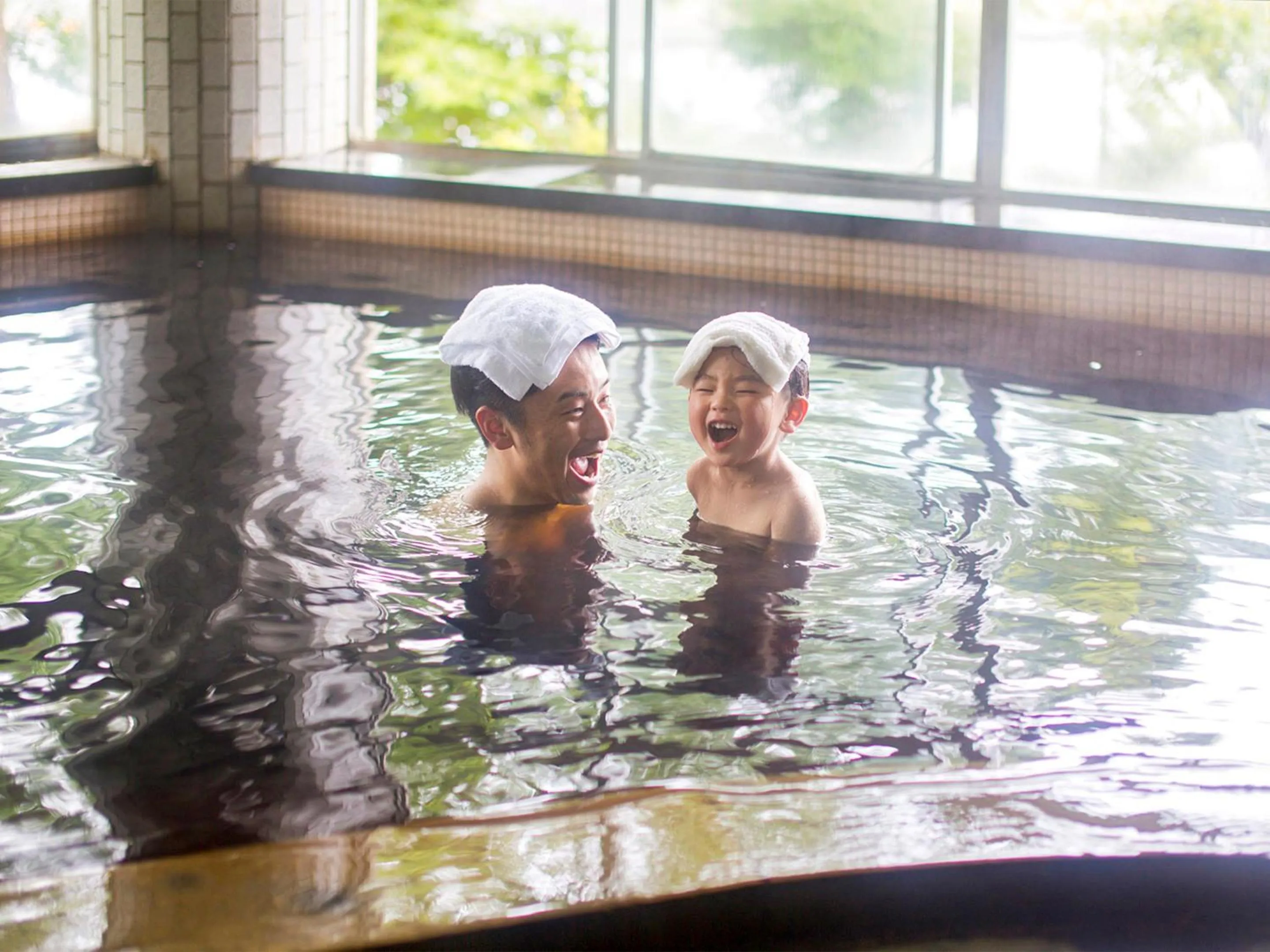 Hot Spring Bath in Kameyama Onsen Hotel