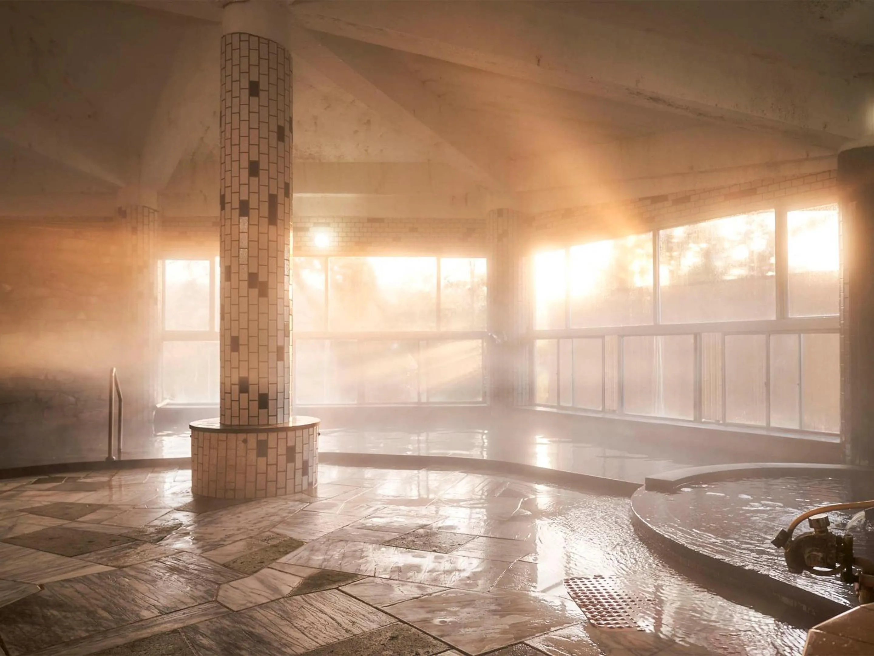 Hot Spring Bath in Kameyama Onsen Hotel