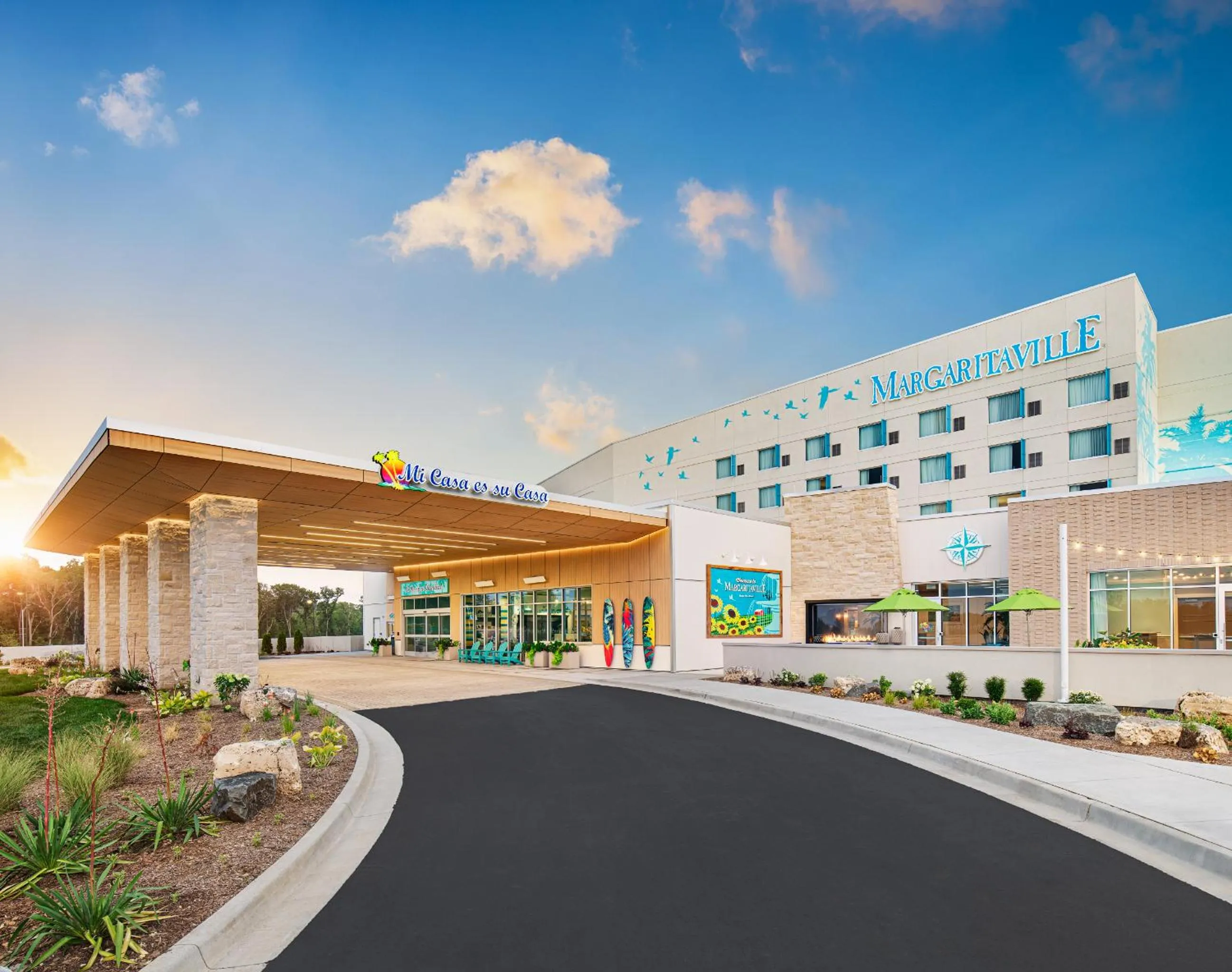 Property building in Margaritaville Hotel Kansas City