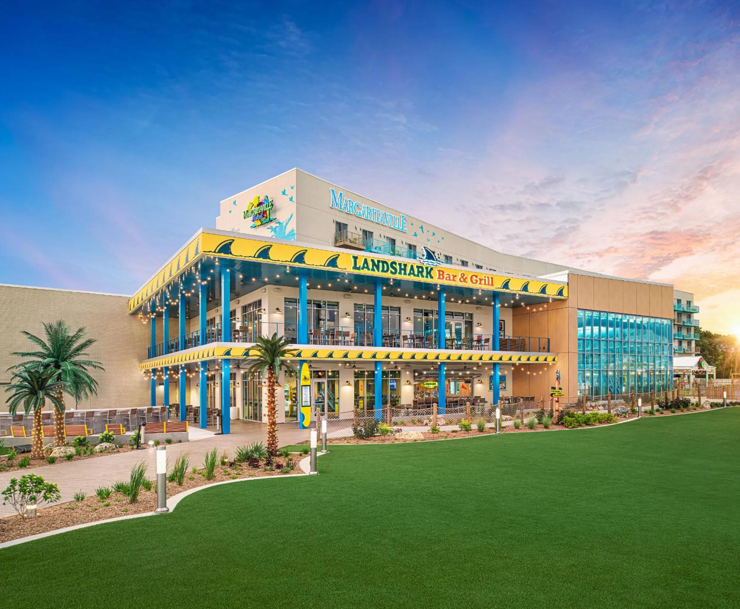 Property building in Margaritaville Hotel Kansas City