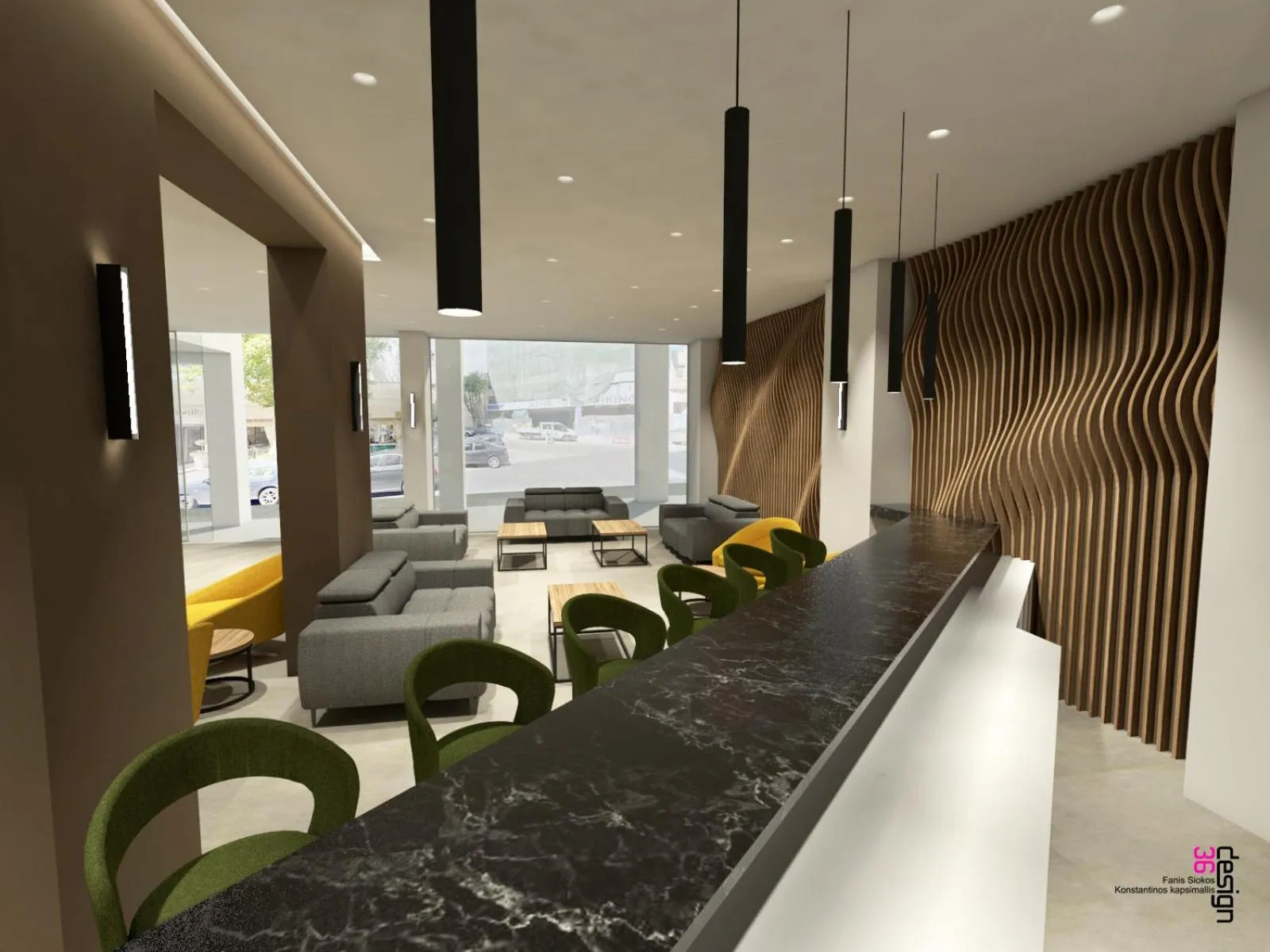 Lounge or bar in Zein Boutique Athens hotel