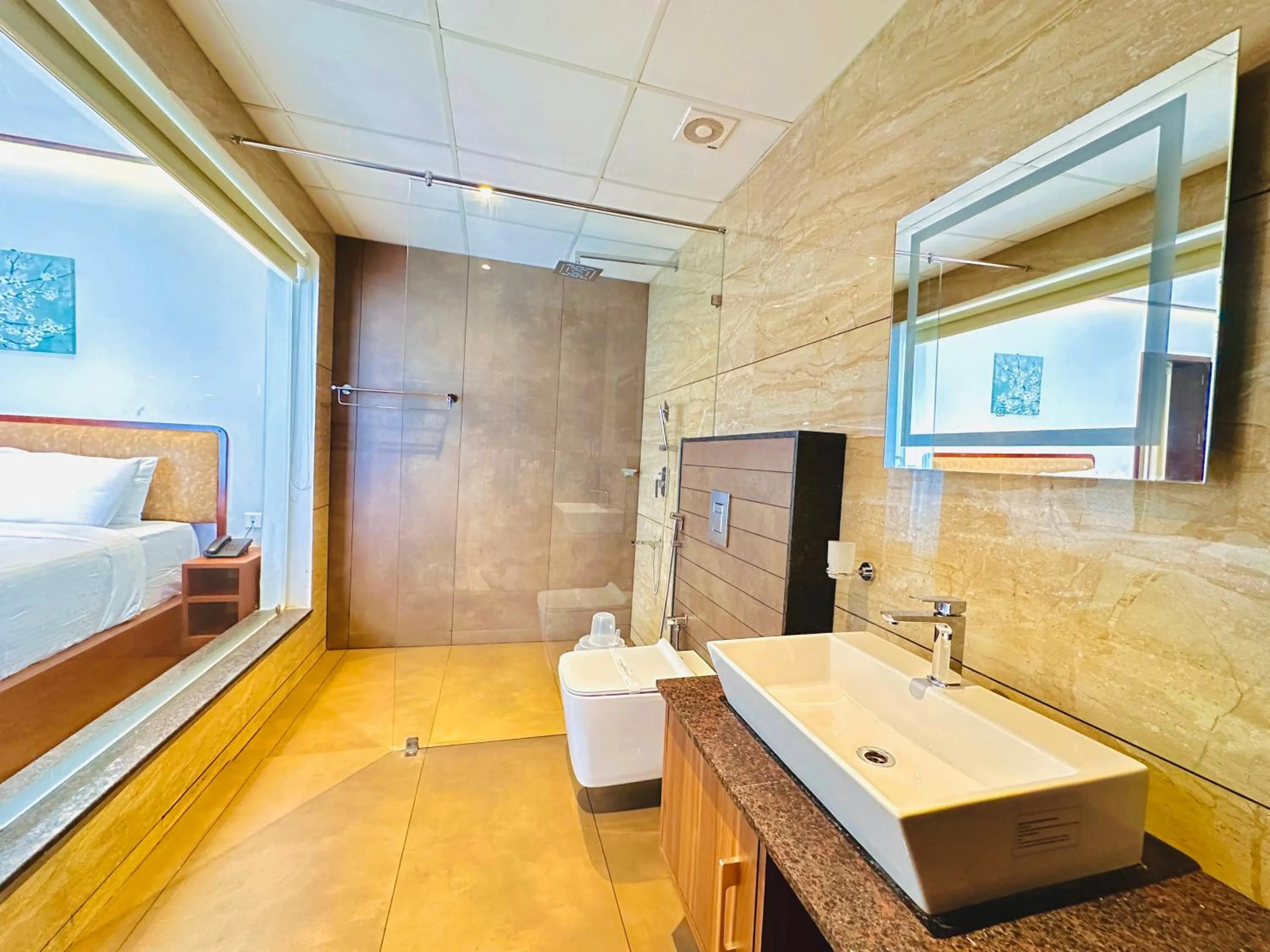 Bathroom, Bed in Talenresort Vythiri Villas