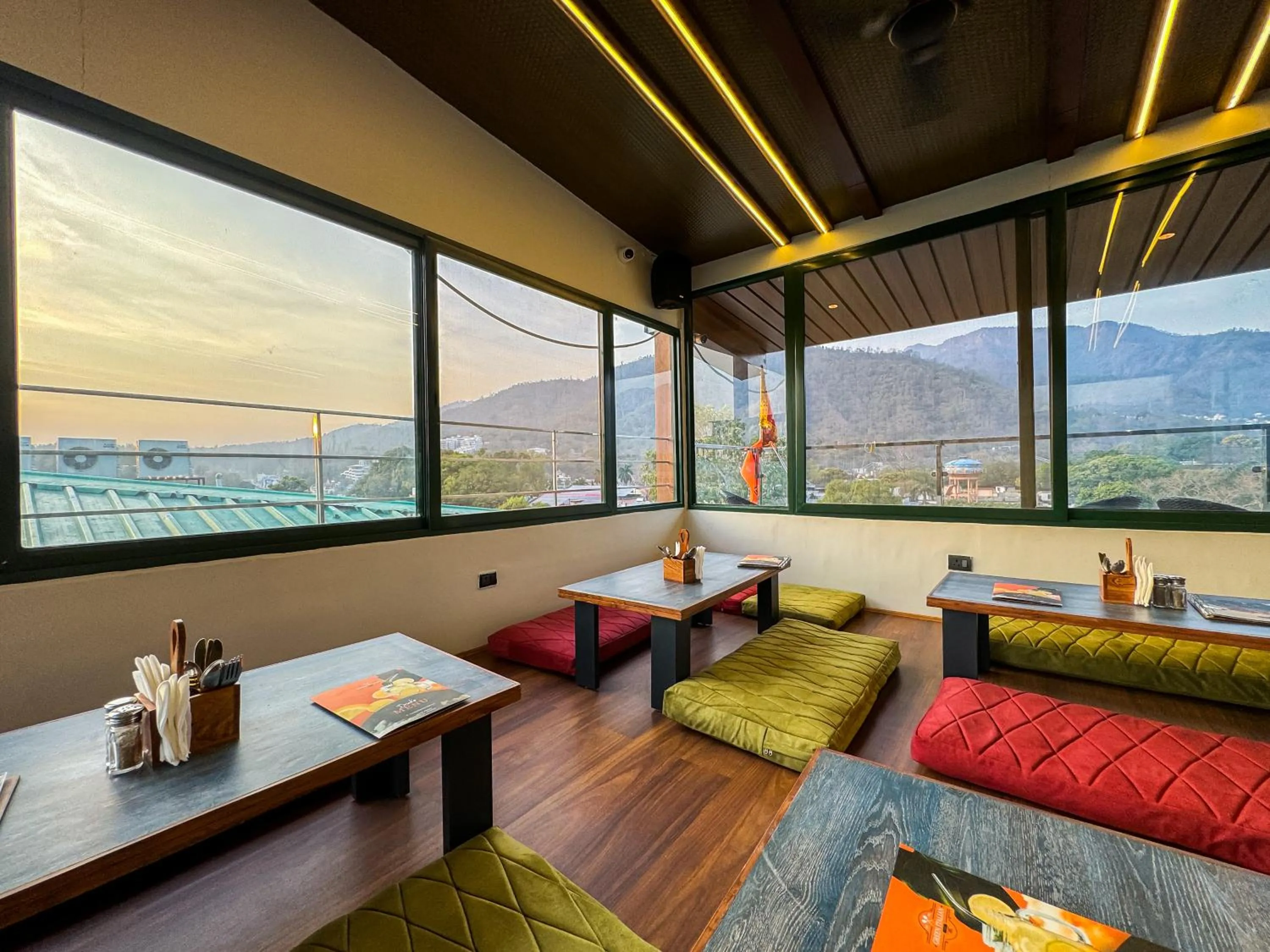 Seating area in Hotel Green View - Behind Pramarth Niketan