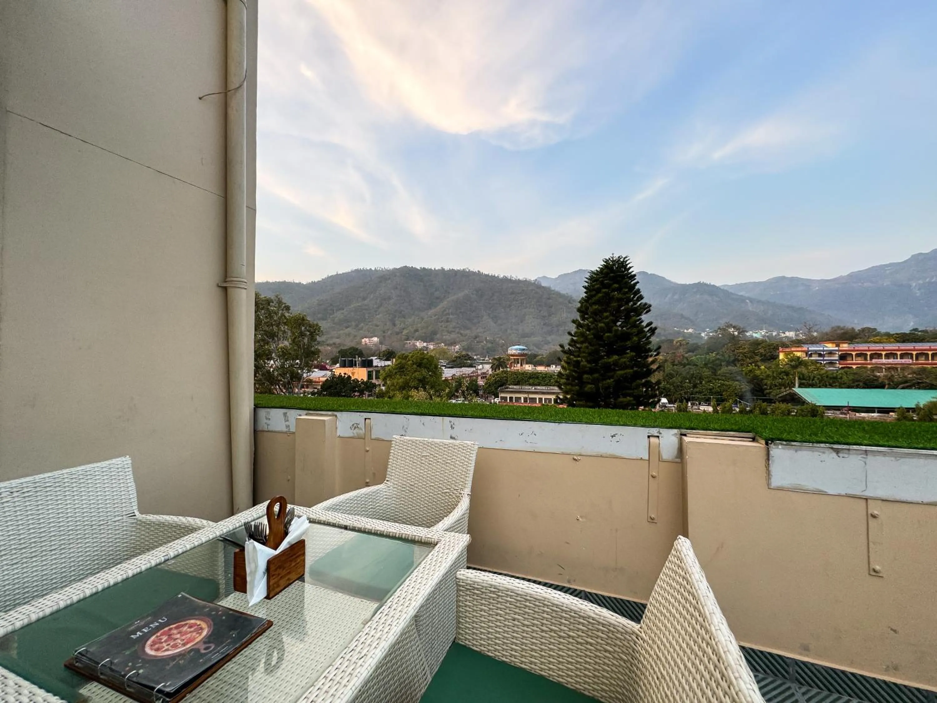 Patio in Hotel Green View - Behind Pramarth Niketan