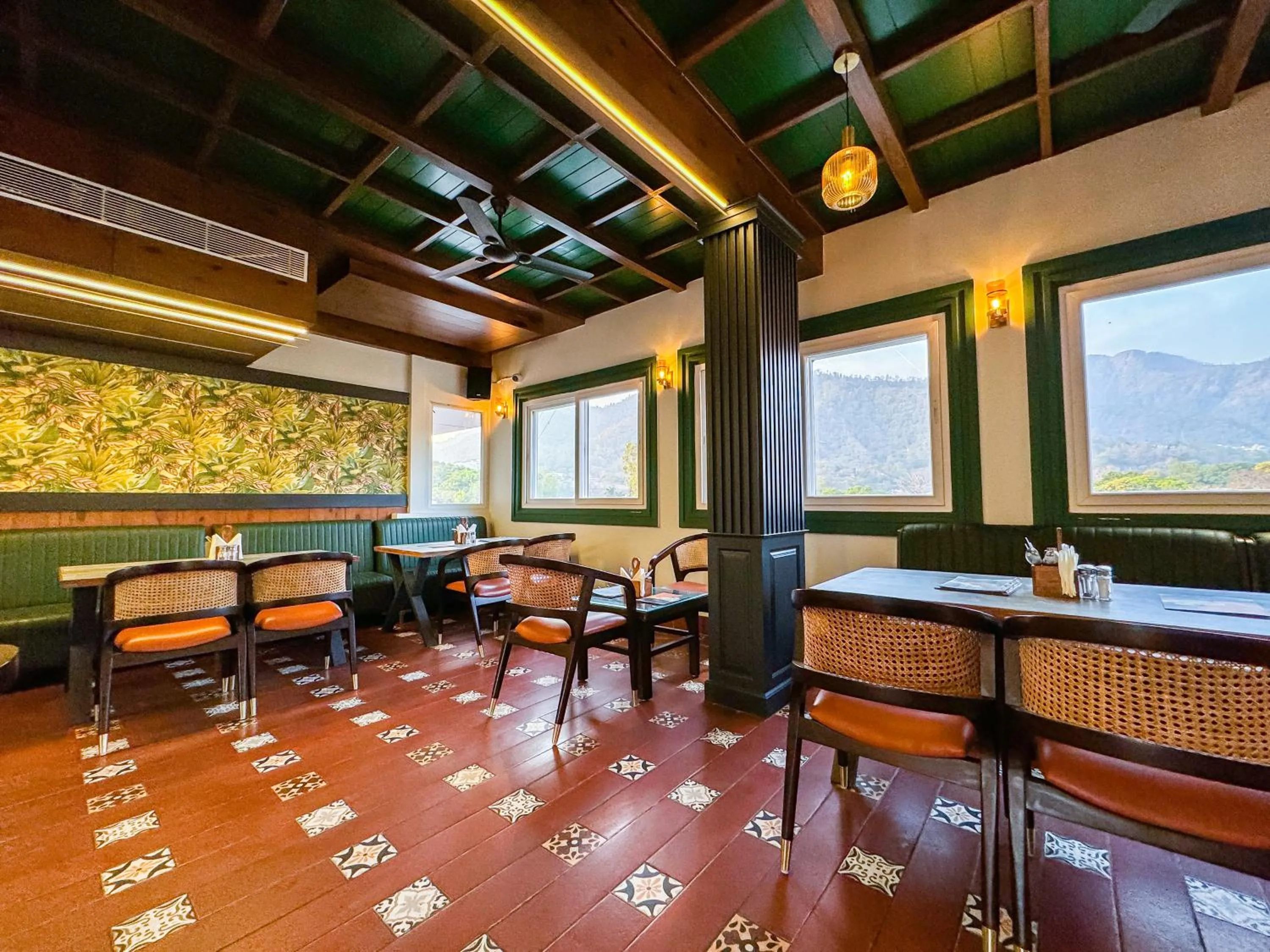 Seating area in Hotel Green View - Behind Pramarth Niketan