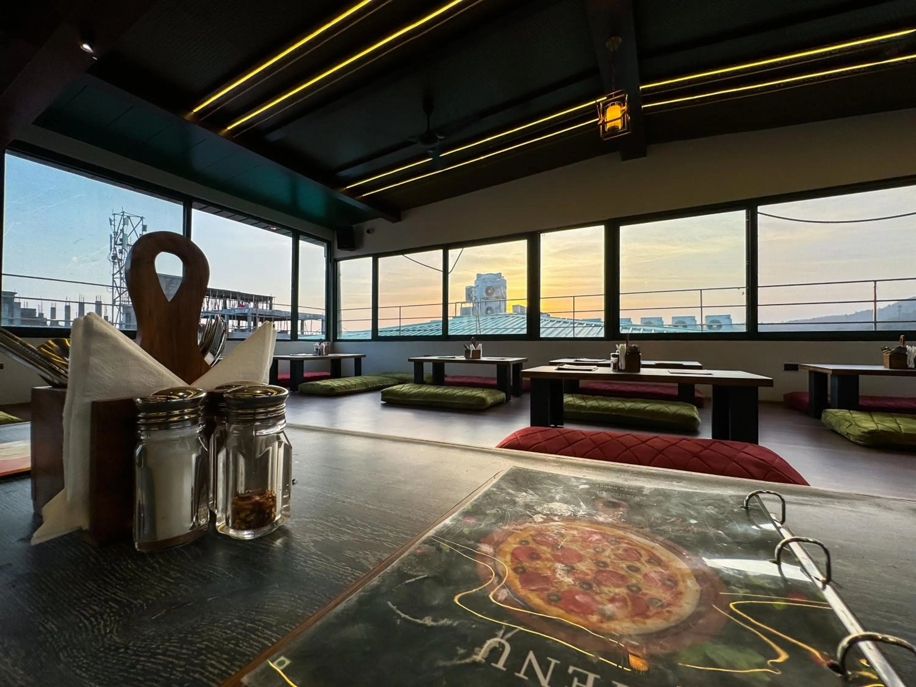 Seating area in Hotel Green View - Behind Pramarth Niketan