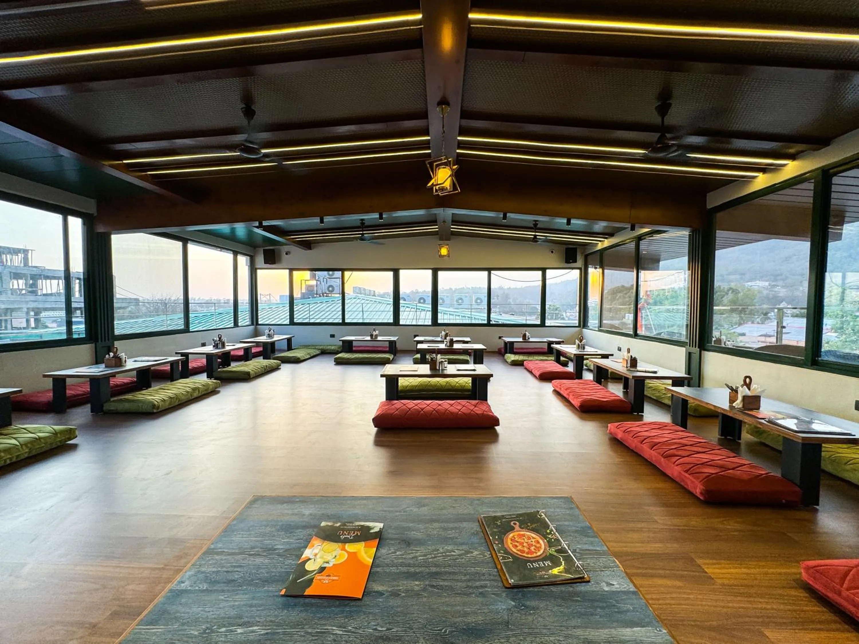 Seating area in Hotel Green View - Behind Pramarth Niketan