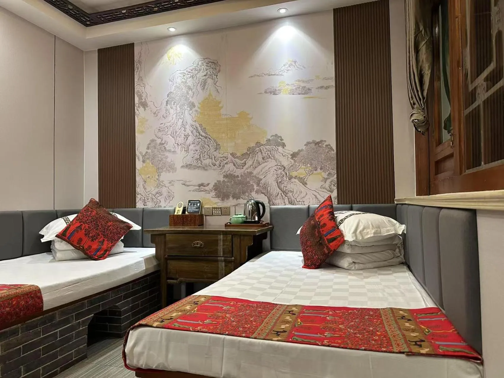 Bed in Pingyao HongJingYuanGuesthouse