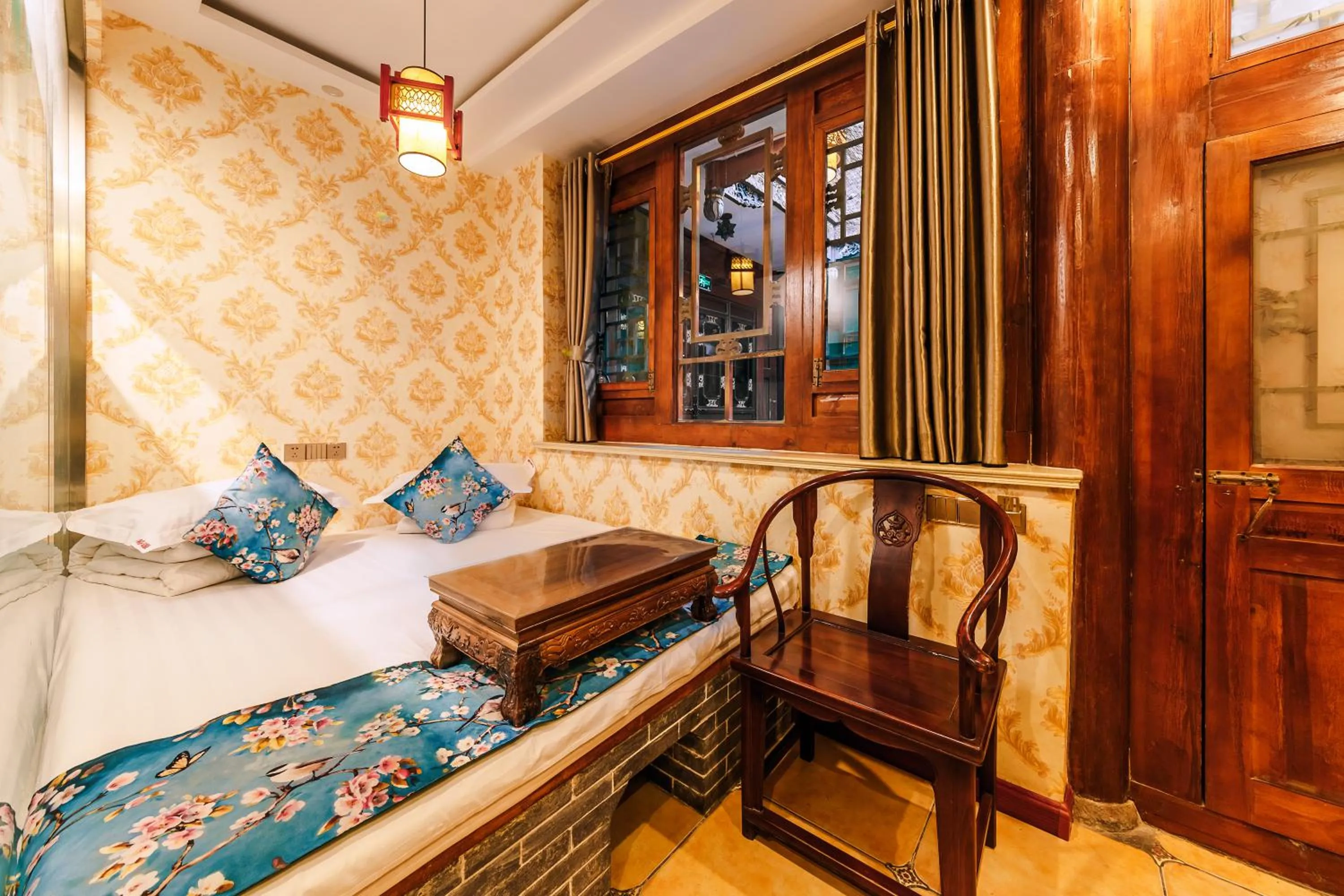 Bed in Pingyao HongJingYuanGuesthouse