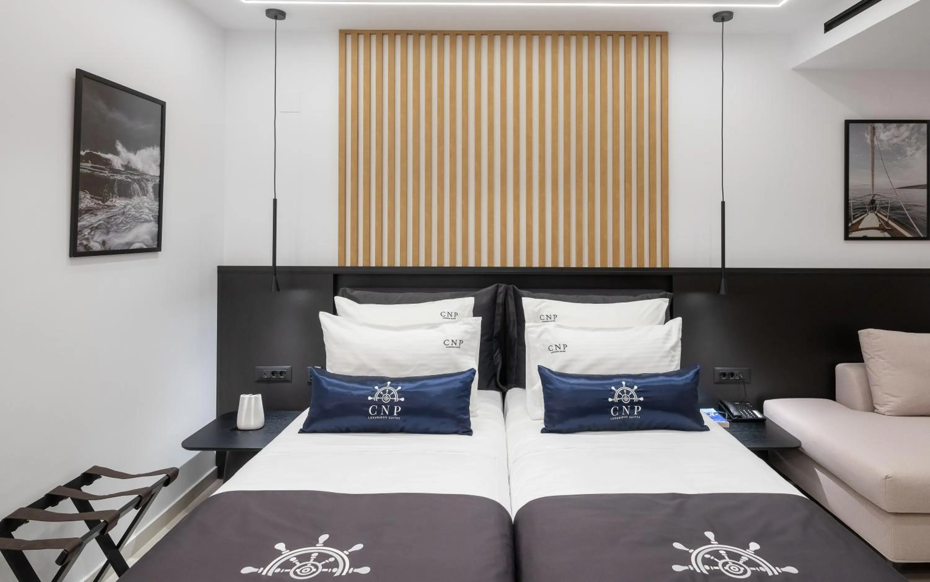 Bed in Captain Napoleon Paterakis CNP Luxurious Suites