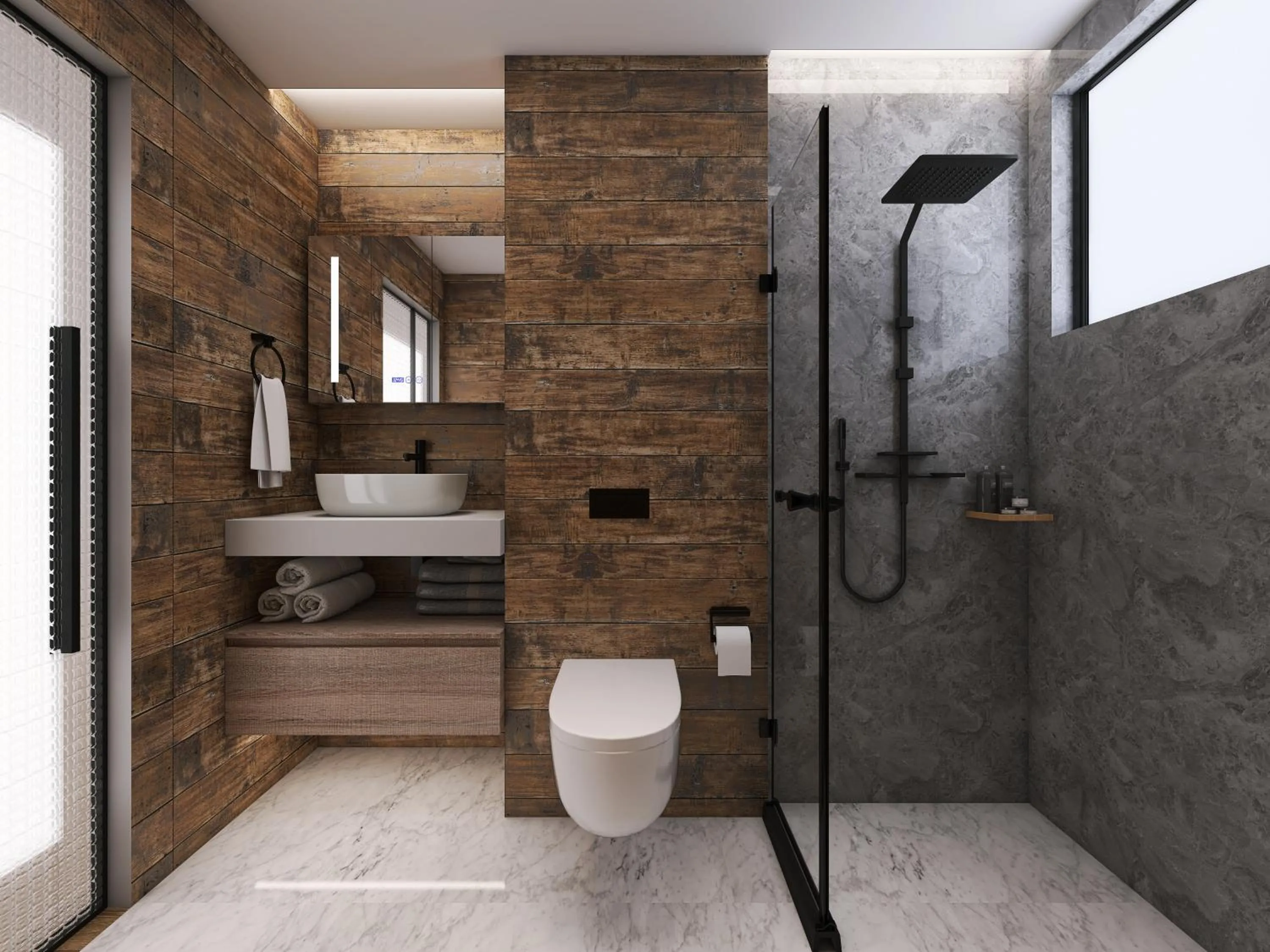 Shower in Captain Napoleon Paterakis CNP Luxurious Suites