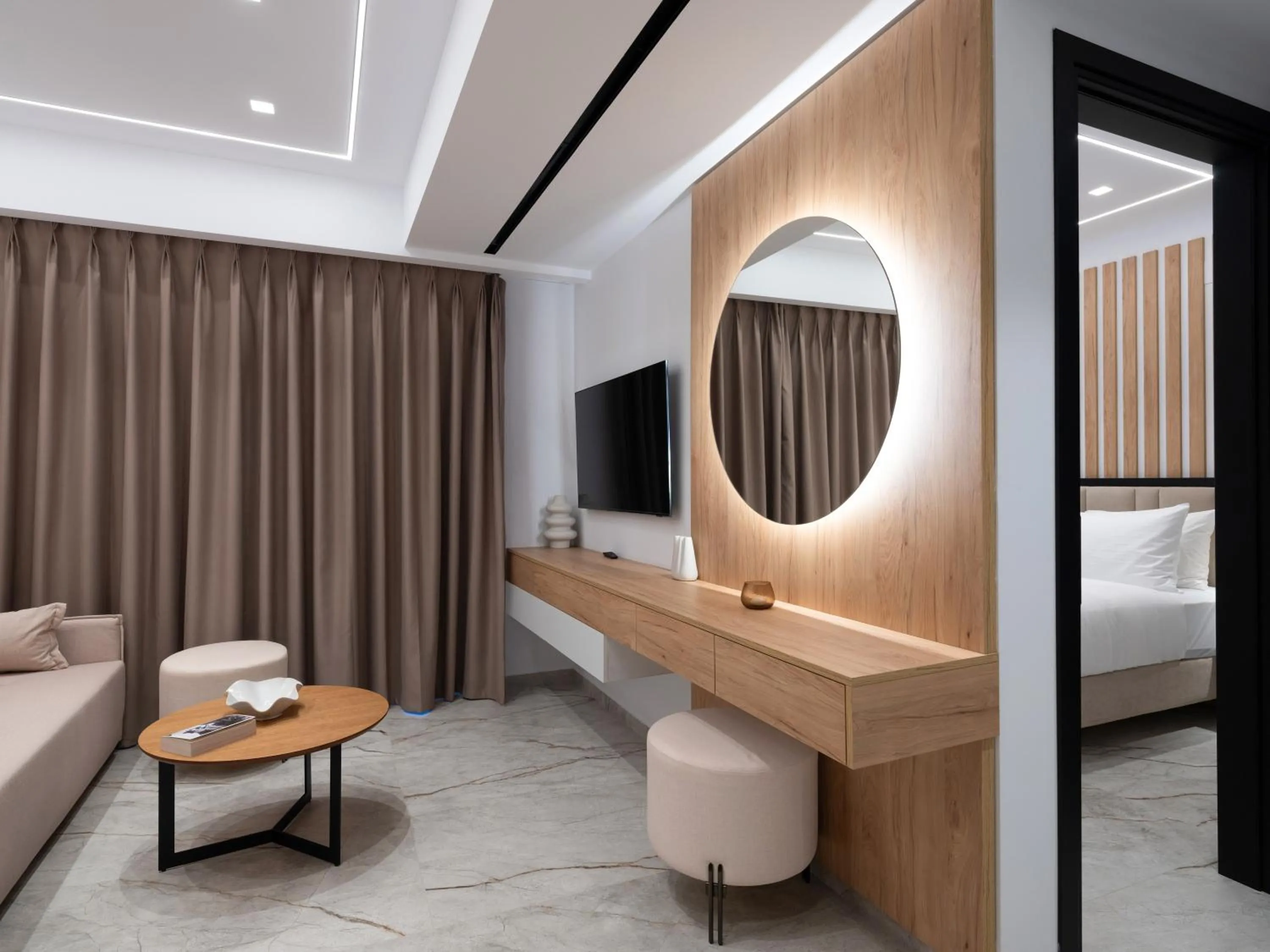 Living room, Bed in Captain Napoleon Paterakis CNP Luxurious Suites