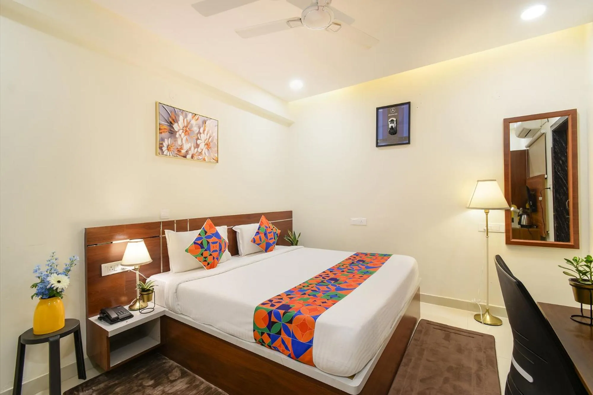 Bed in FabHotel Prime Cozy - Nr Yashoda Hospital, Hitech City