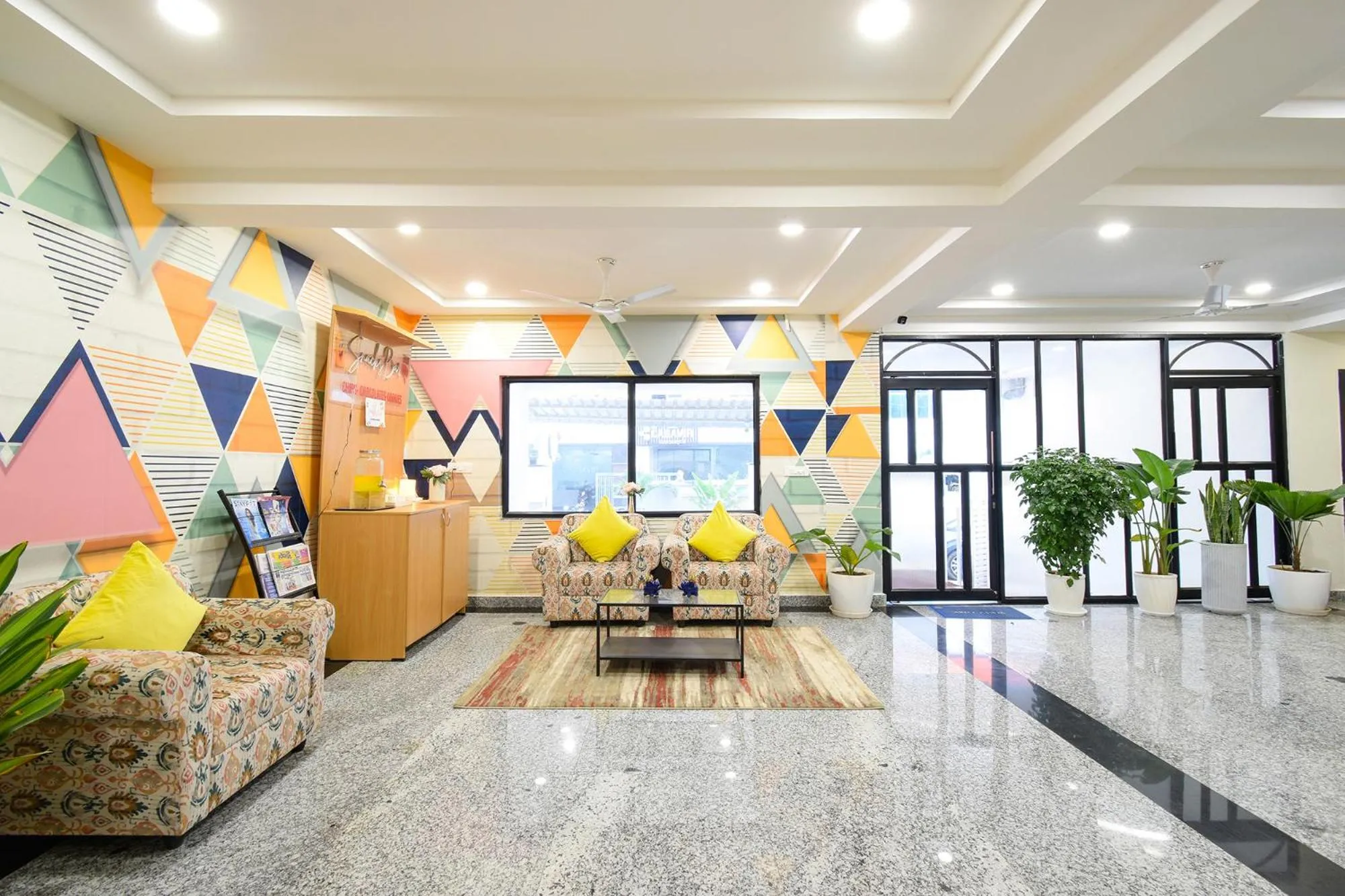 Seating area in FabHotel Prime Cozy - Nr Yashoda Hospital, Hitech City