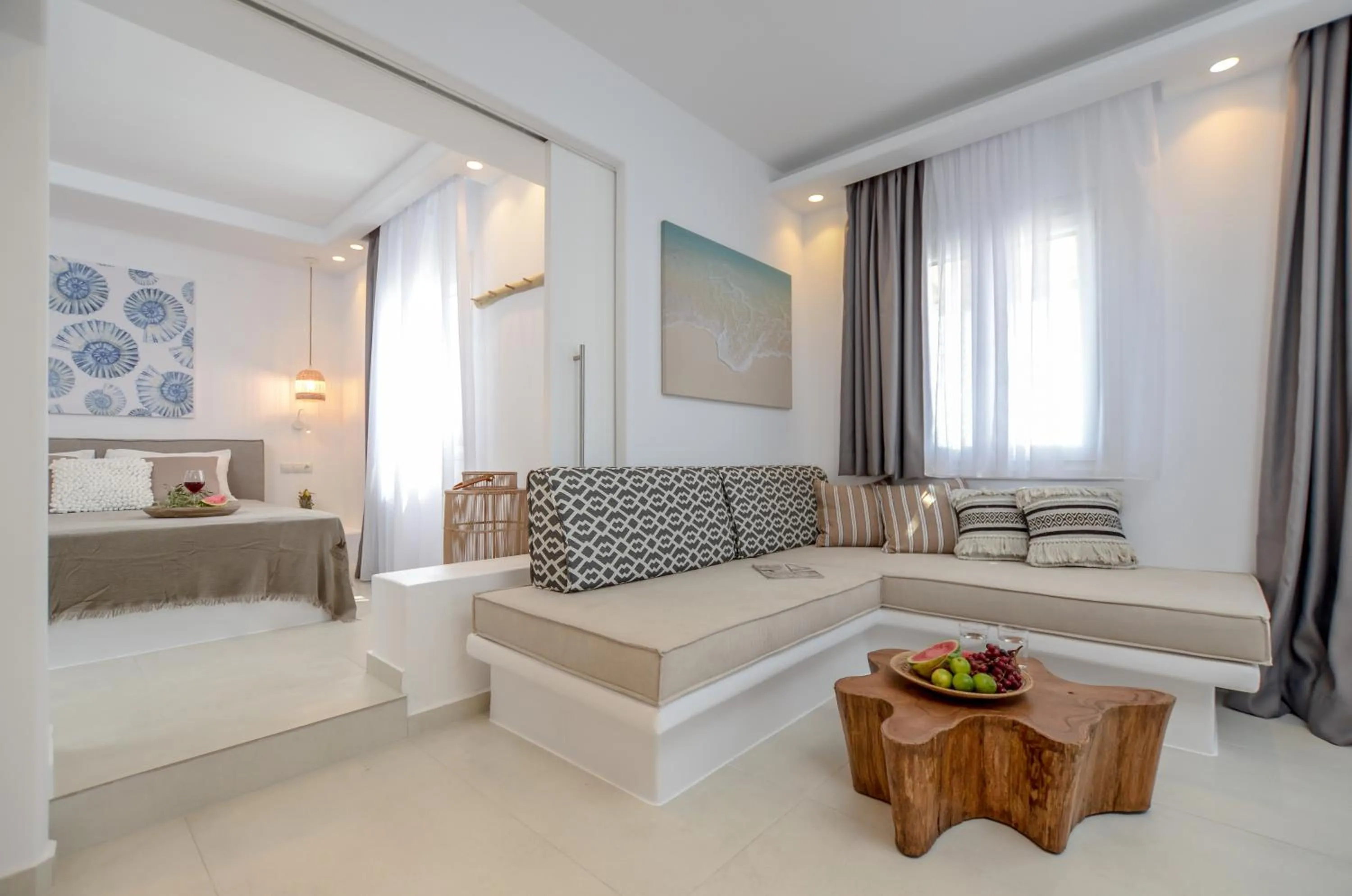 Living room, Bed in Sea & Olives Suites Hotel and Villas