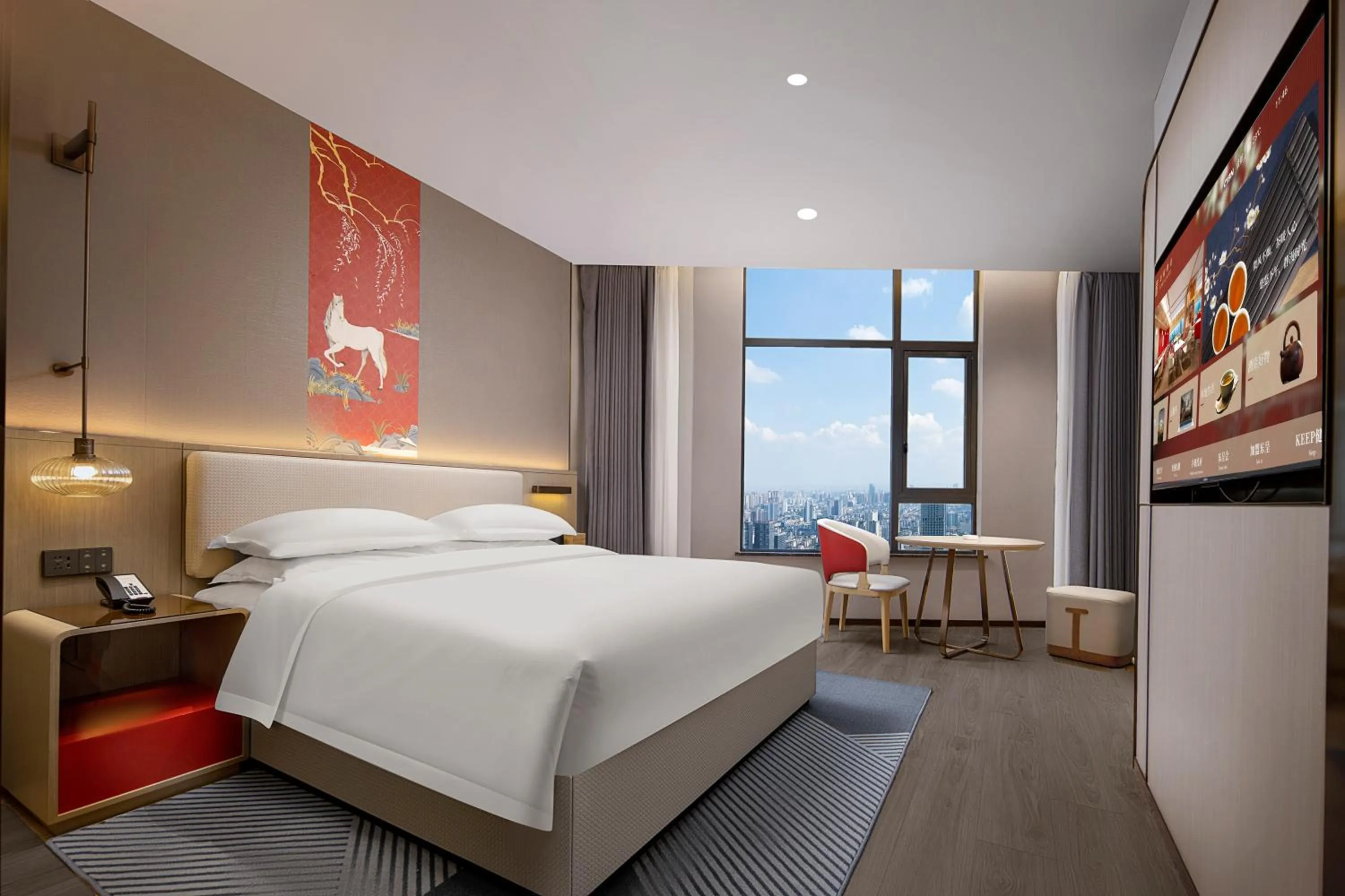 Photo of the whole room, Bed in Echeng Hotel Chengdu Chunxi Road Taikoo Li