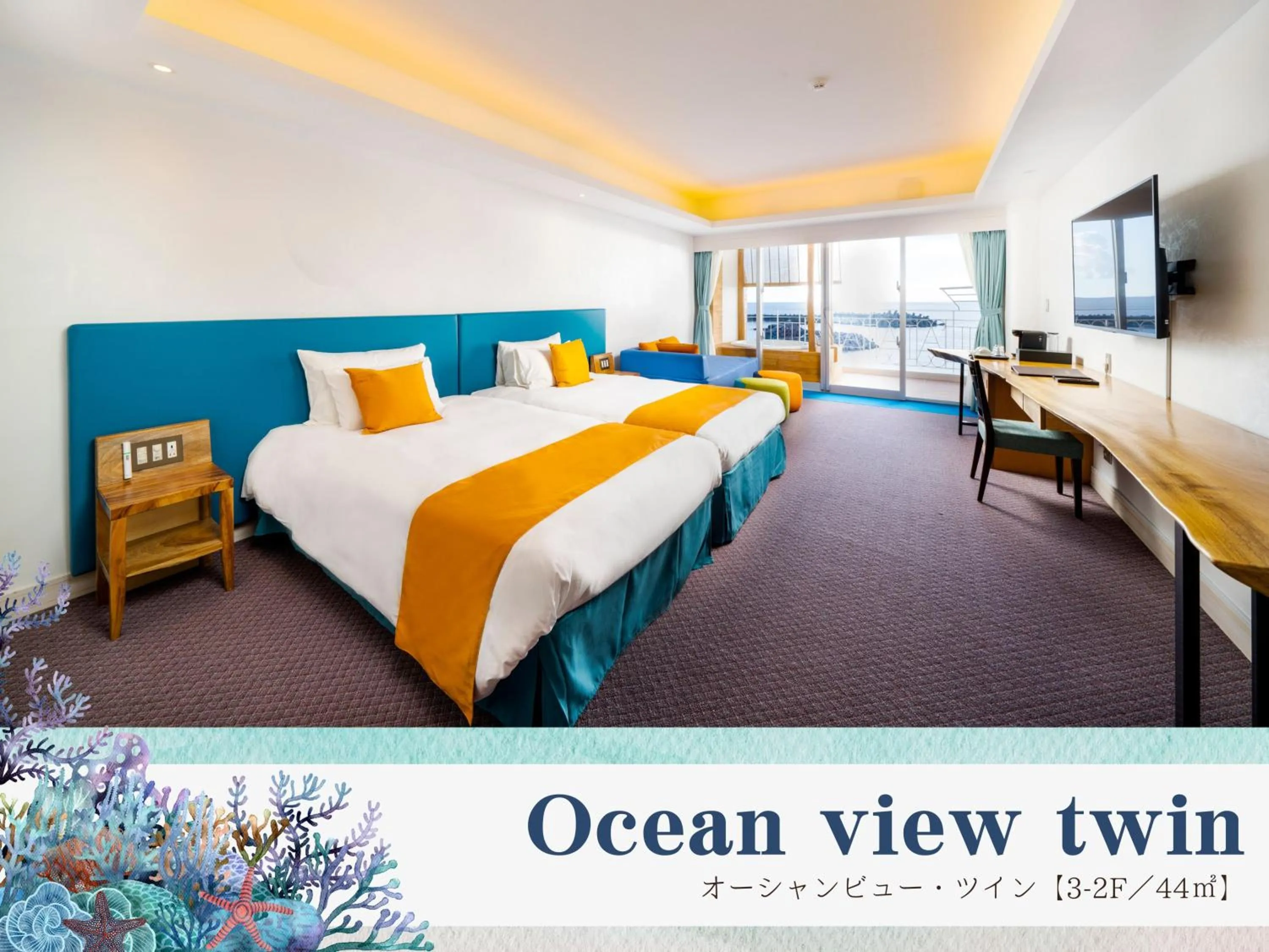 Photo of the whole room in Umi No Terrace Yomitan Toya