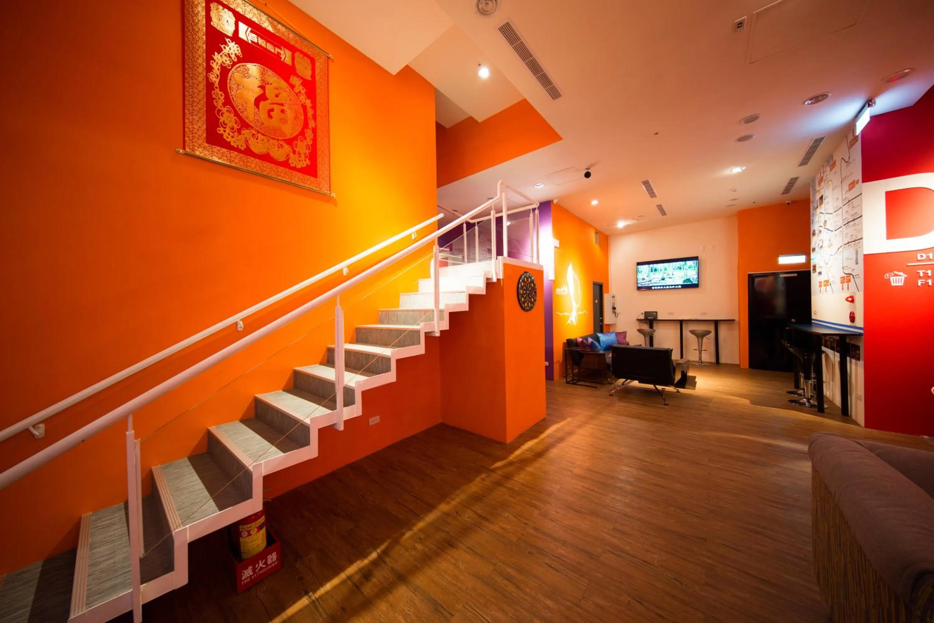 Living room in SleepBox Hostel