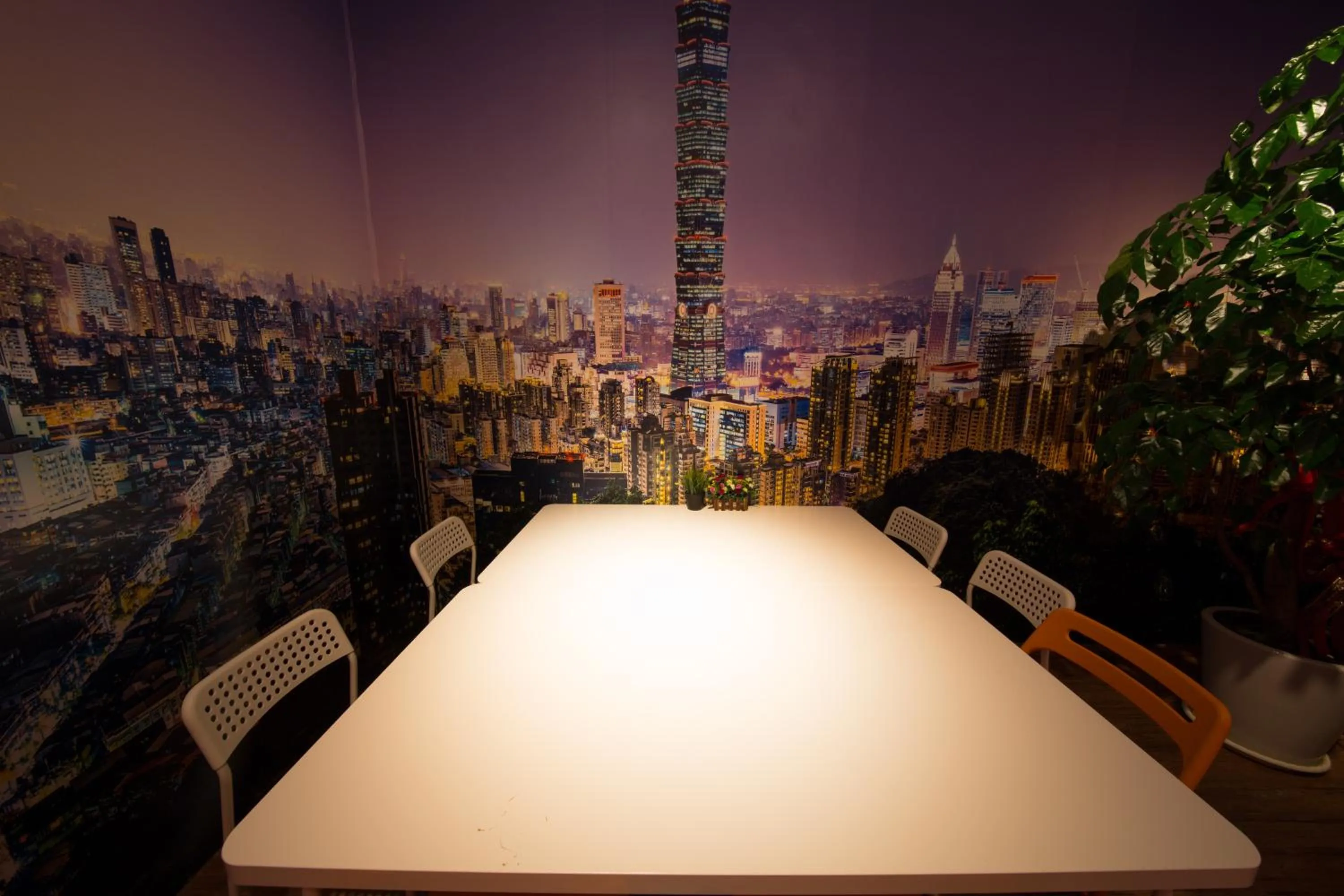 Dining area in SleepBox Hostel