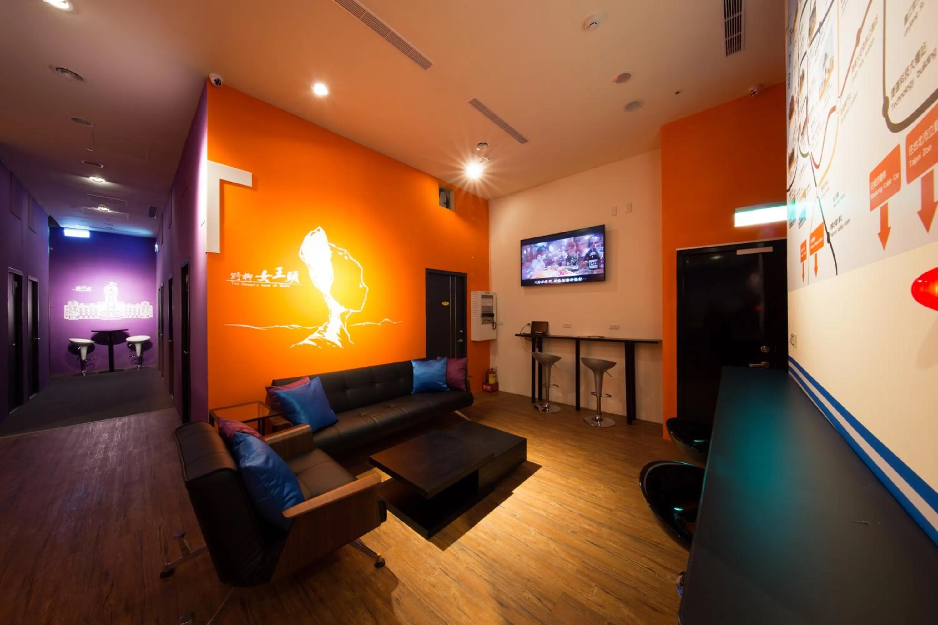 Dining area in SleepBox Hostel