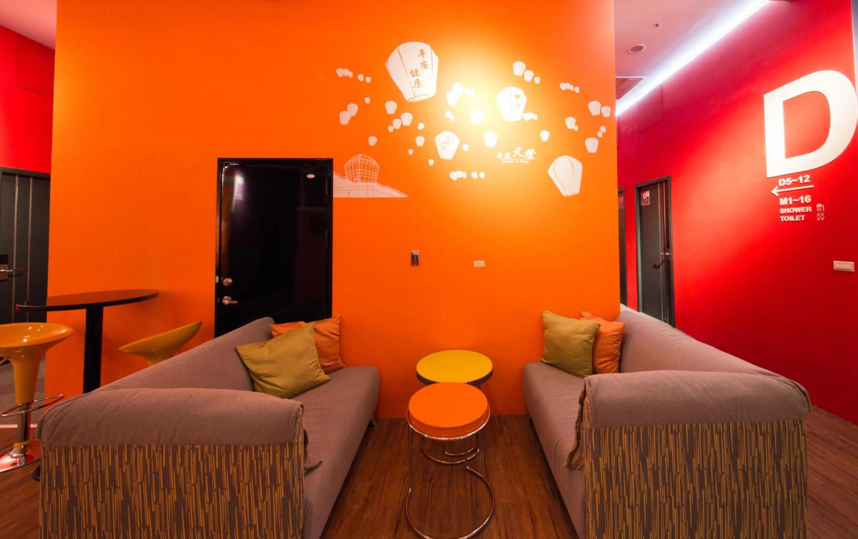 Dining area in SleepBox Hostel