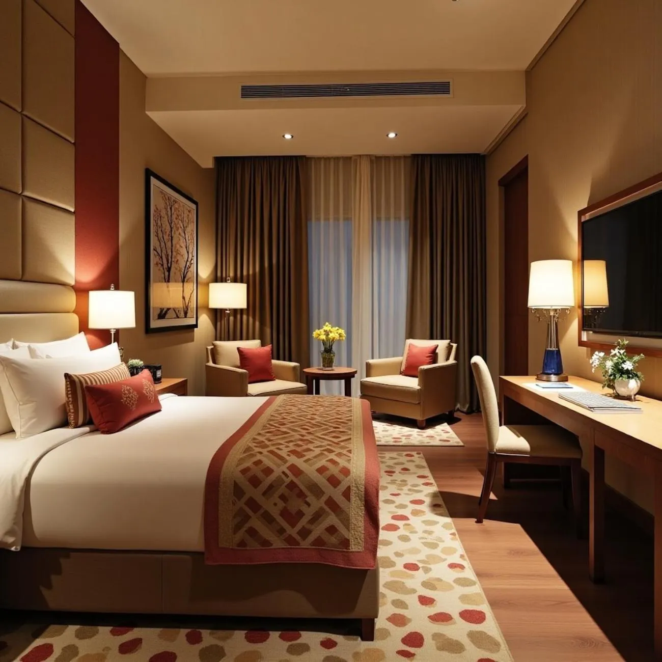 Photo of the whole room, Bed in Hotel Urban Royale - IGI Airport Delhi